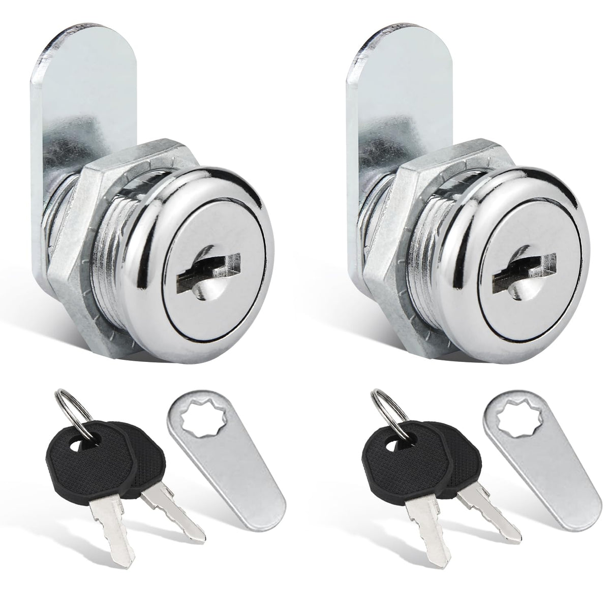 Truck Tool Box Locks, 2-Pack 5/8' Cylinder Key Alike Cam Lock Replacement Kit For Mounting In Trucks, Trailer, Rv Boxes, Mailboxes Or Cabinets And Drawers, Fits On 0.39' (10Mm) Max Door Thickness
