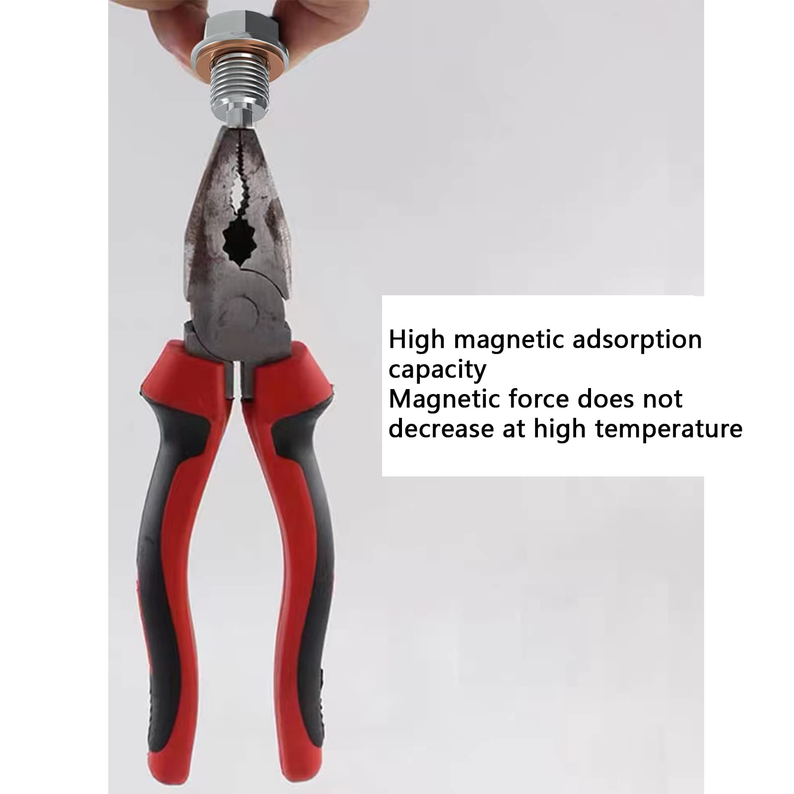 Sodcay Magnetic Oil Drain Plug M14x1.5, Stainless Steel Oil Drain Plug with 5 PCS Copper Crush Washer Anti Leakage Replacement f