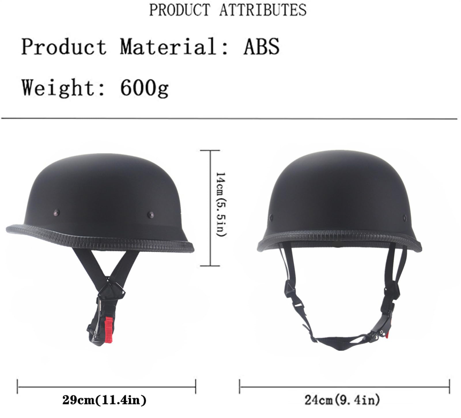 German Style Motorcycle Helmet,Adult Half Helmet Open Face Dot Approved, Motorcycle Cruiser Scooter Cool Helmet (Red, Large)