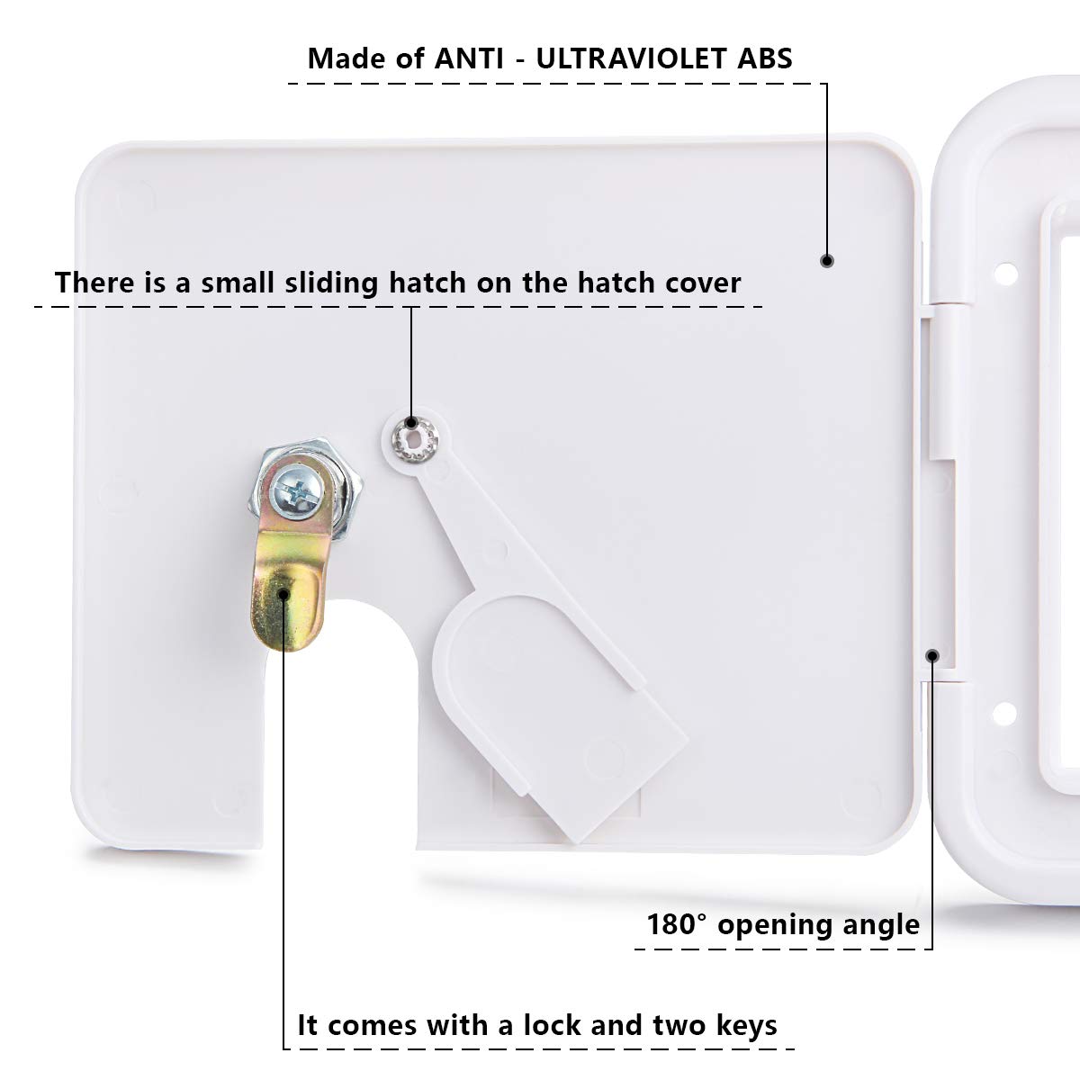 LCGP RV Access Door Electrical Cord Hatch - White, 6.5"x7.5", Durable Acrylonitrile Butadiene Styrene Storage Compartment