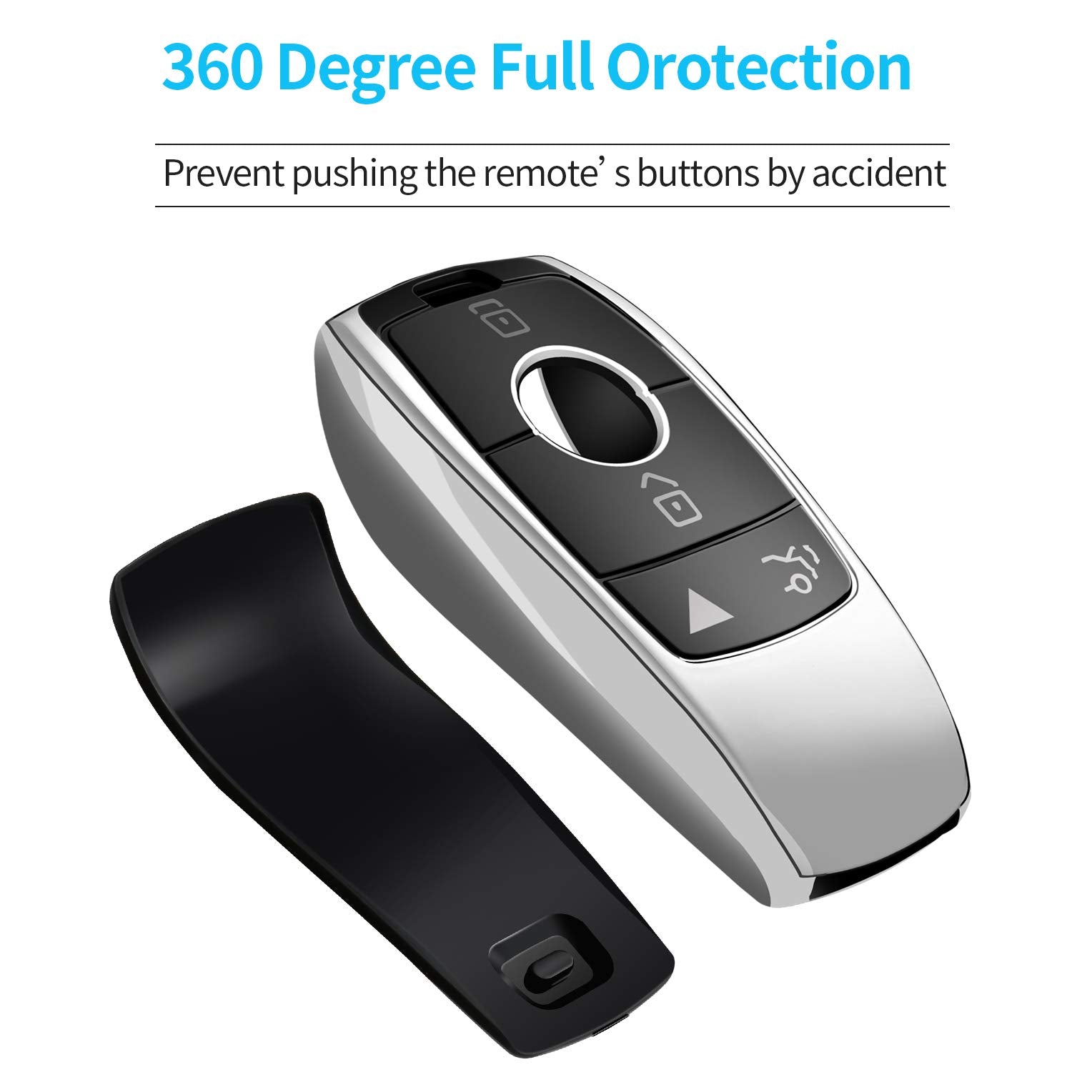 Tukellen For Mercedes Benz Key Fob Cover,Special Soft Tpu Key Case Protector Compatible With 2017-2023 E-Class 2018-2021 S-Class 2019-2023 A-Class C-Class G-Class-Silver