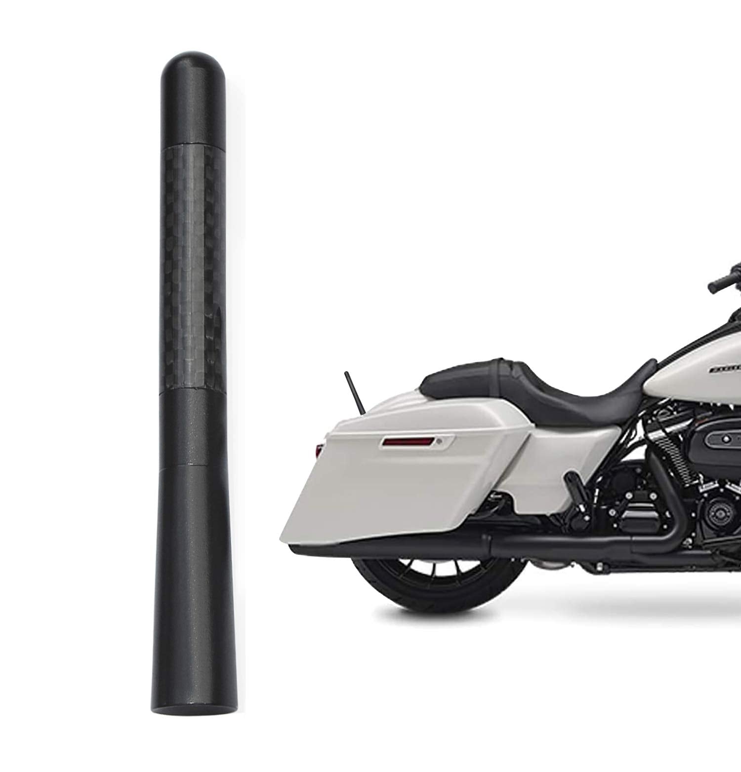 Bingfu Motorcycle Carbon Fiber Antenna Mast Replacement Compatible With Harley Davidson 1998-2020 Road King Softail Touring Street Glide Road Glide Fat Boy Electra Glide Tour Ultra Classic