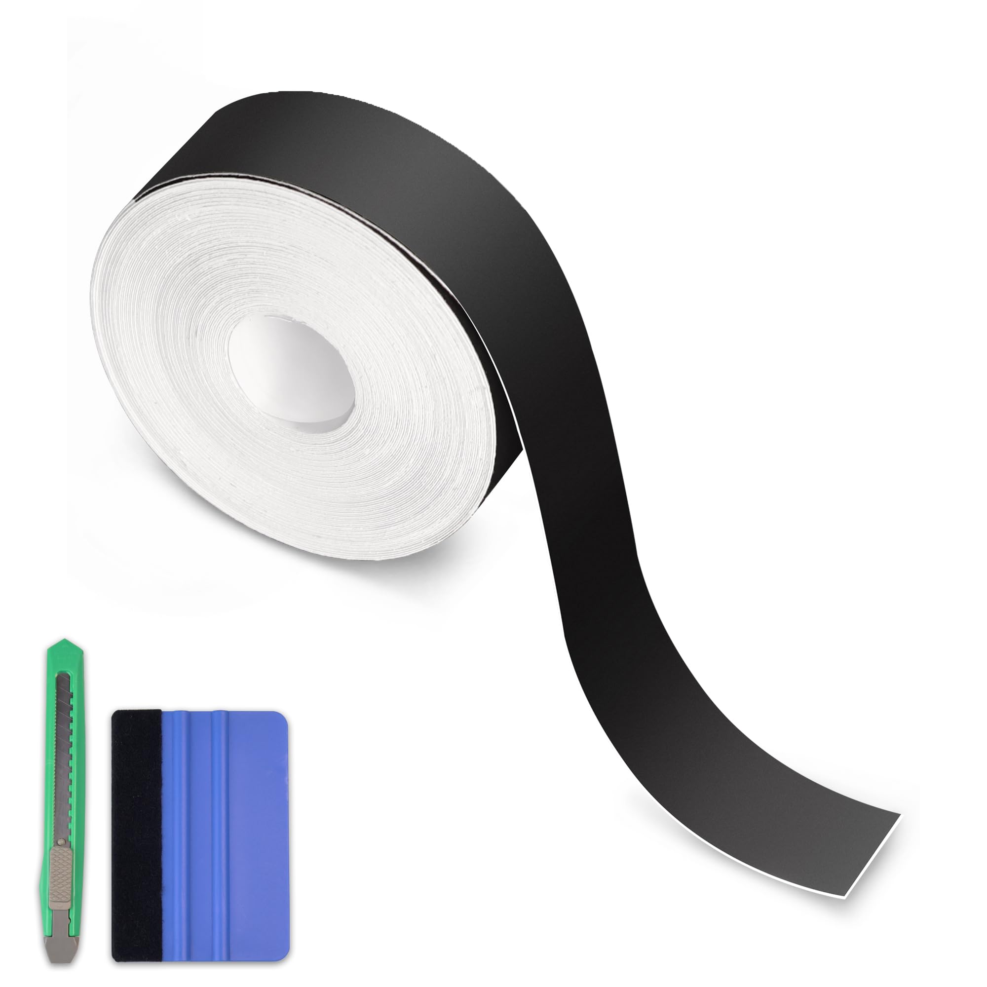 Arespark Matte Black Vinyl Wrap, Self-Adhesive Matte Vinyl Tape For Black Out Chrome Delete Window Trim, Car Chrome Delete Tape