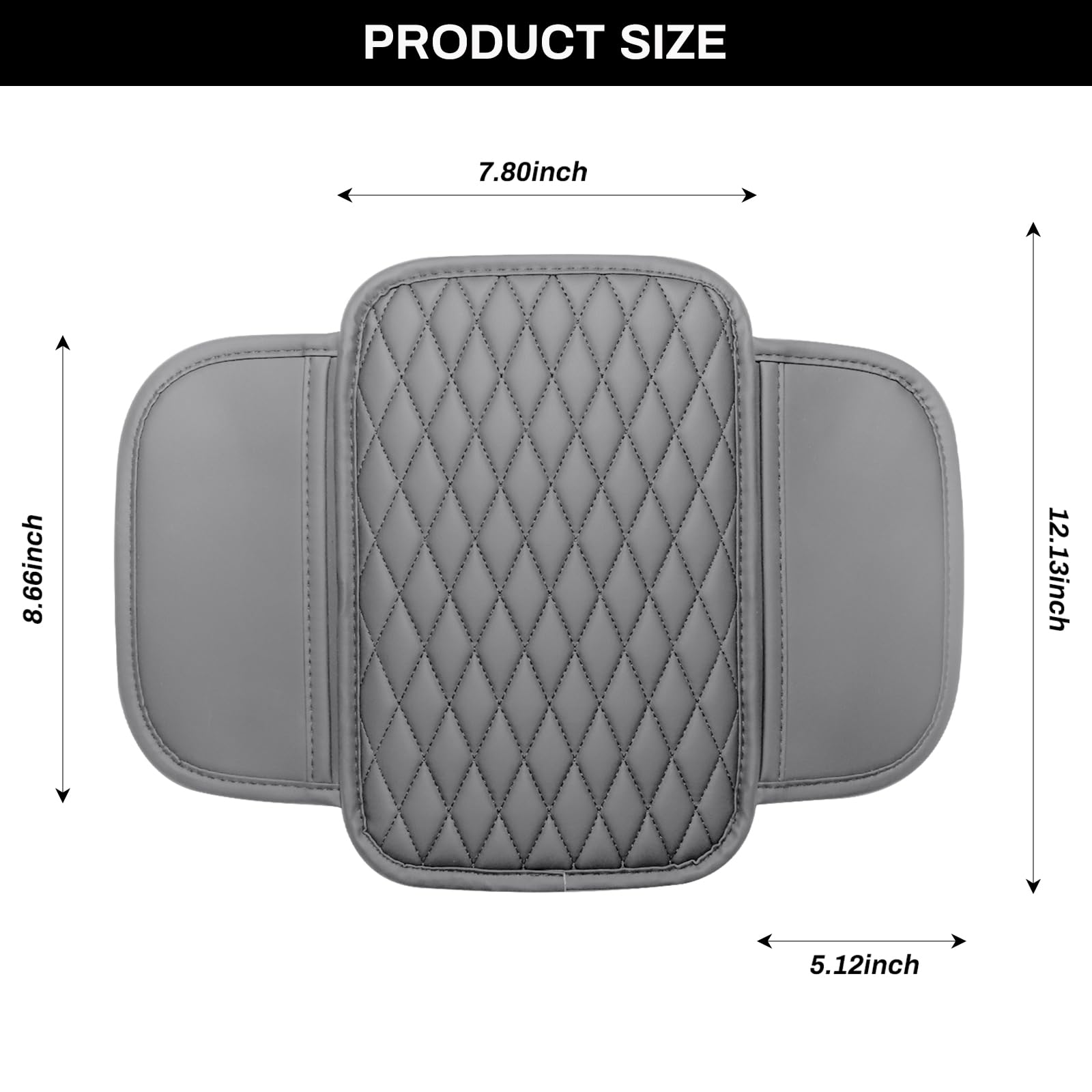 Car Center Console Cover, Upgraded Microfiber Leather Car Arm Rest Cover With 2 Storage Bags, Universal Armrest Cover For Car St