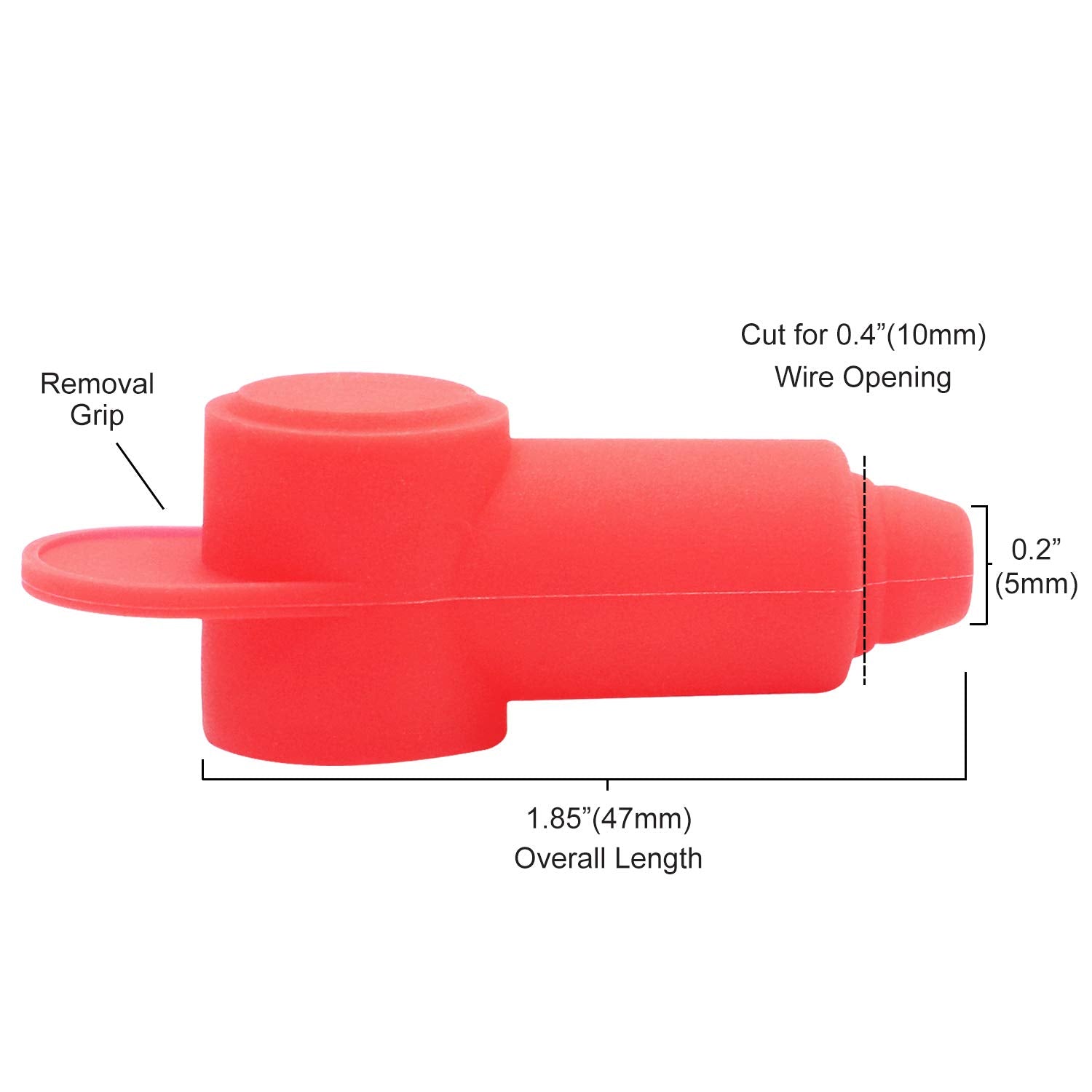 Recoil 10 Pack Silicone Terminal Covers for Alternator Battery Stud and Power Junction Blocks, Fits 10-2AWG Wire, 5 Red and 5 Bl