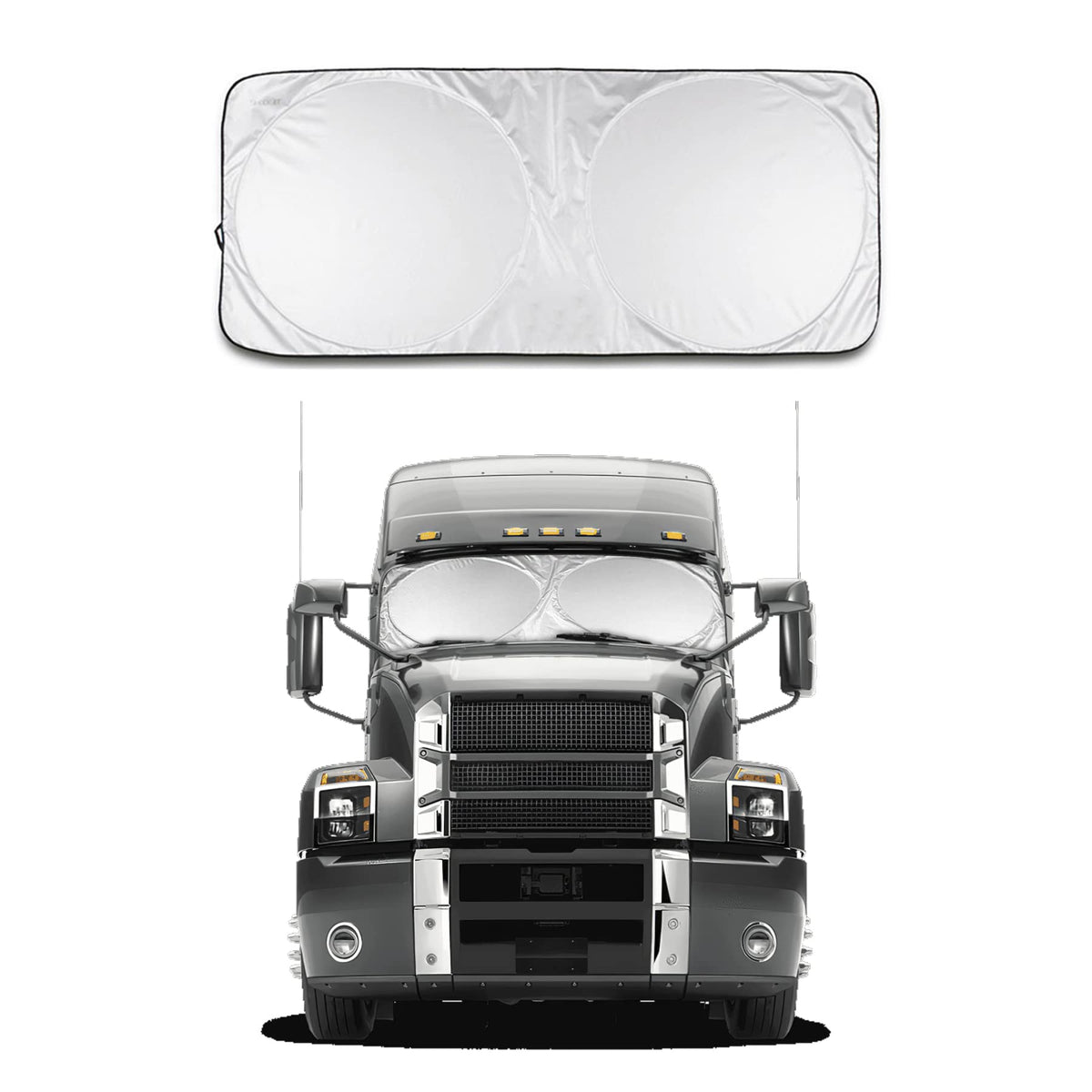 Amiss Foldable Sun Car Window Shield 210T Coated Silver Cloth Reflective Polyester Material Blocks 99% UV Rays, Car Windshield S