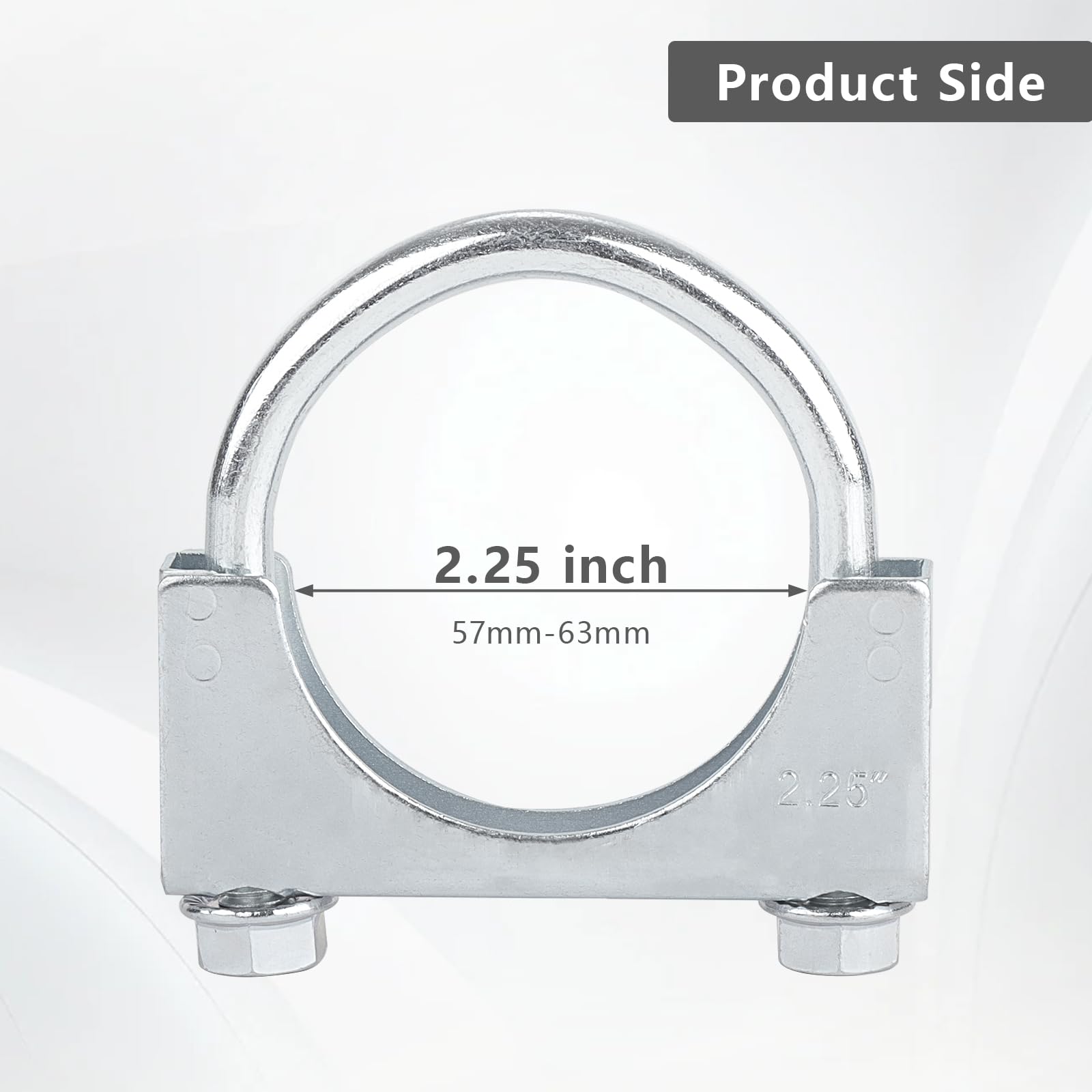 Lcgp 2.25'' Heavy Duty U Bolt Clamps Saddle Type Anti-Corrosion 2 Pack Muffler Clamps
