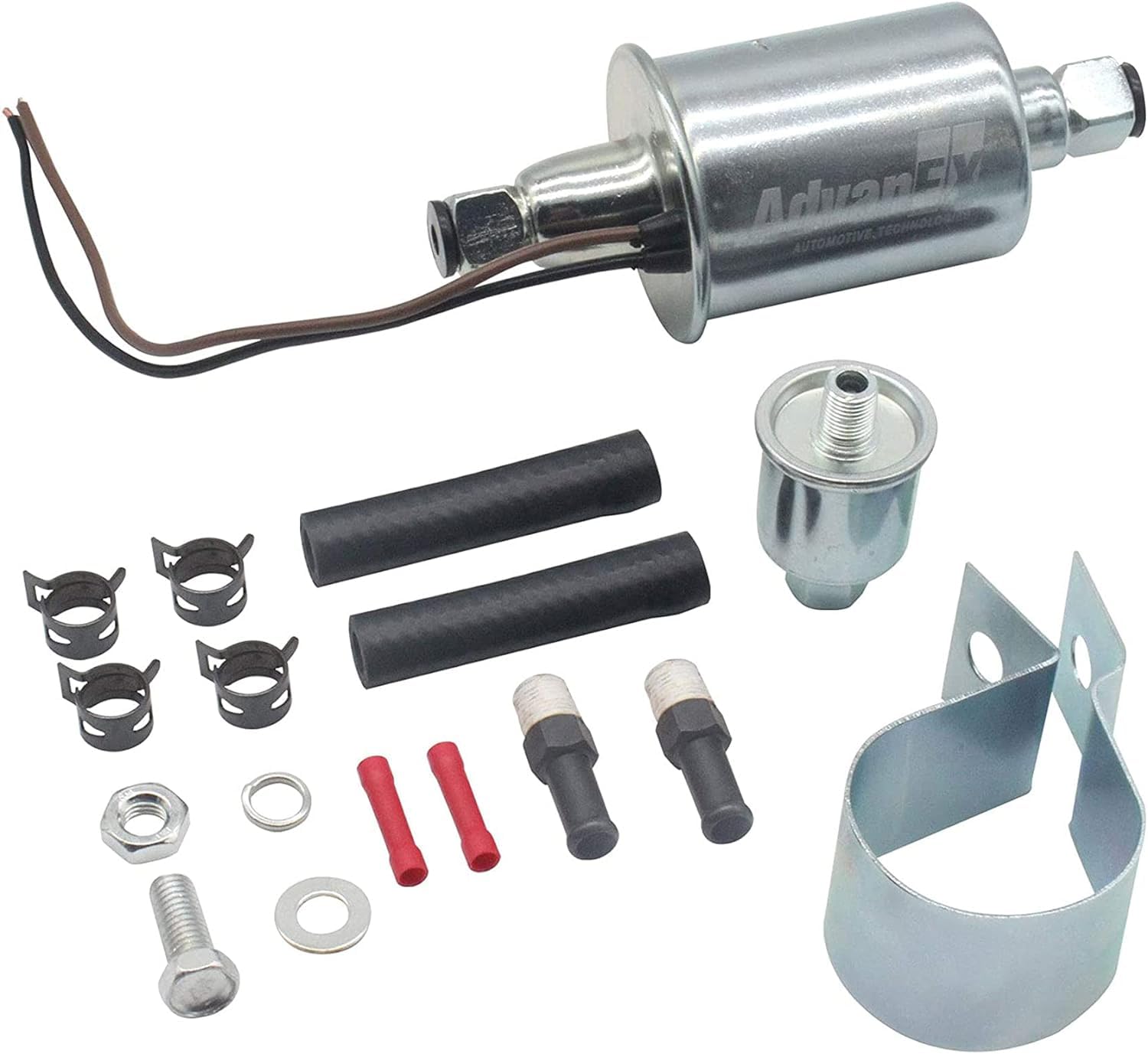 Advanex Universal Electric Fuel Pump 12V 2.5-4.5Psi Inline External 5/16 Inch Compatiable With Gas Diesel Marine Carburetor Marine E8016S