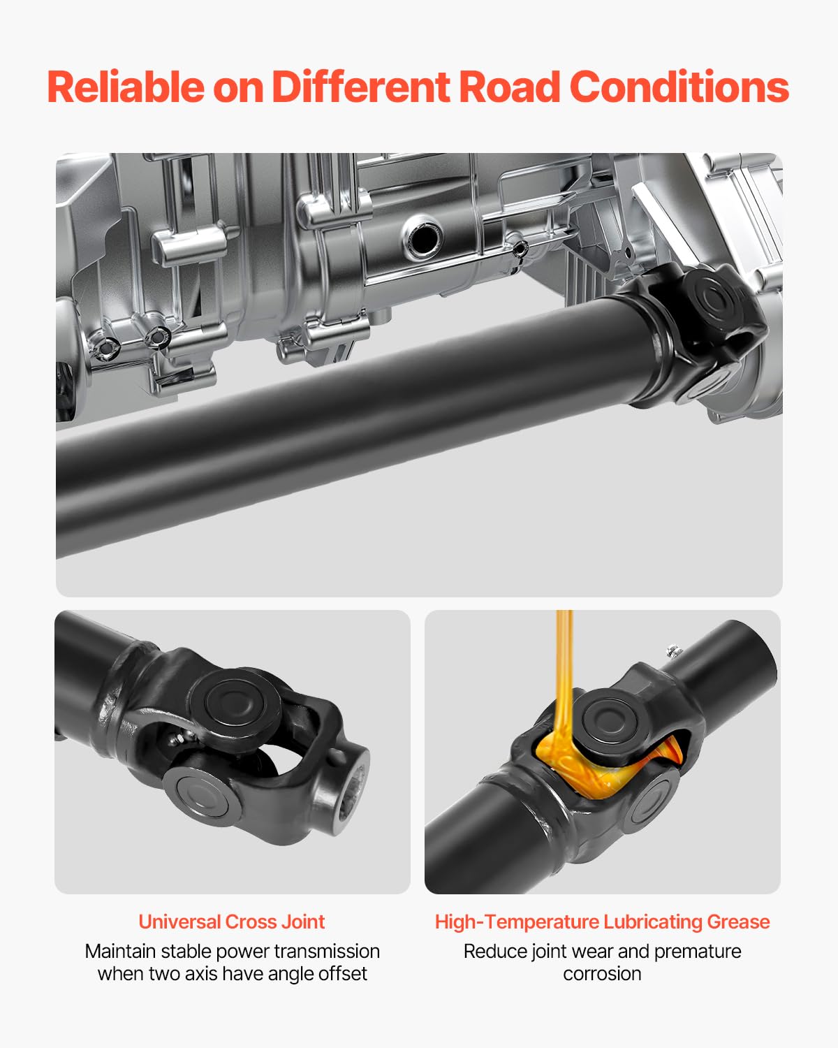 VEVOR Front Drive Shaft, 64.0 Prop Shaft Driveshaft Assembly Compatible with 2014-2016 Polaris Ranger XP 900, Replace #1332951