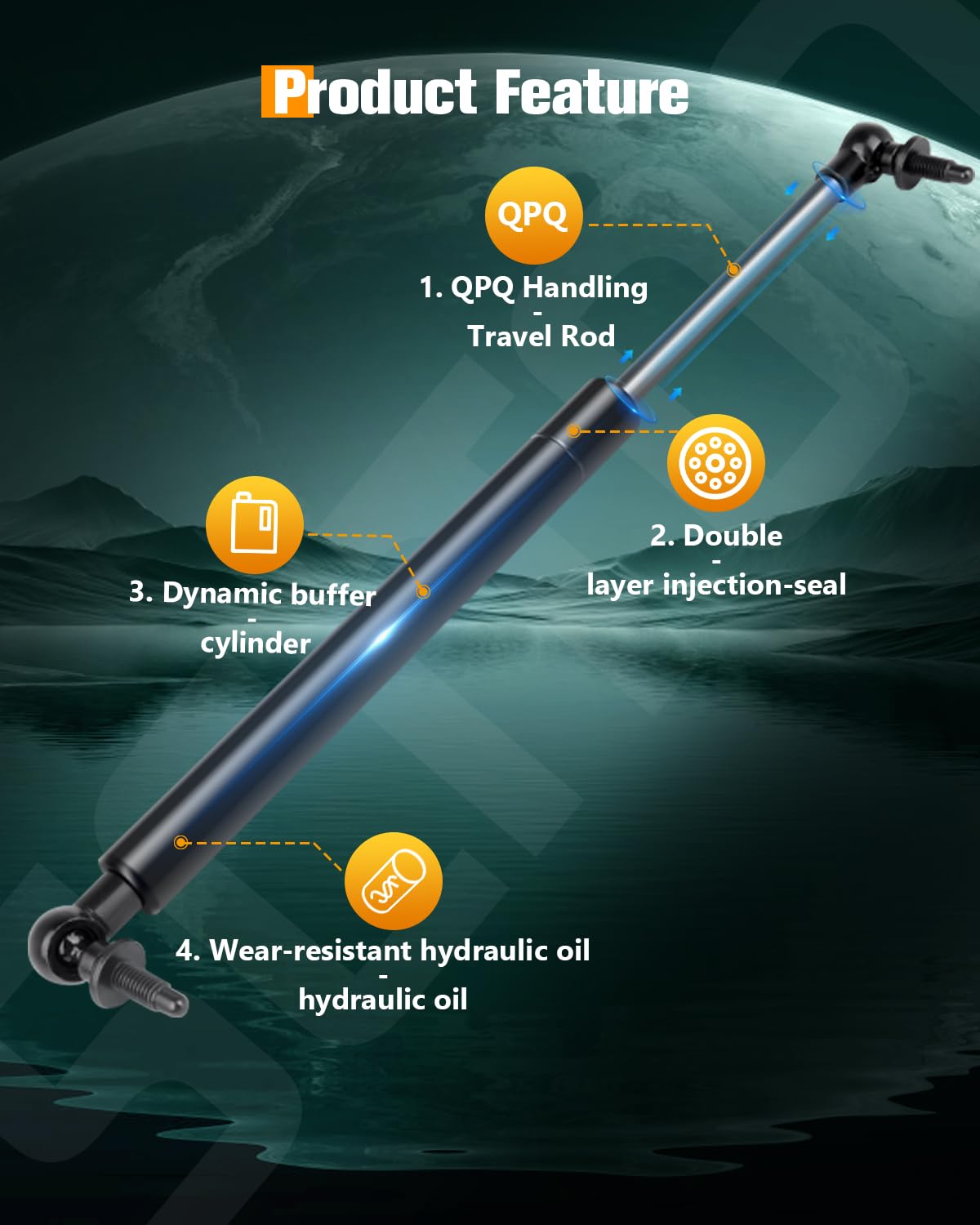 Scitoo Rear Hatch Lift Supports Replacement Struts Gas Springs Shocks Fit For Mitsubishi Eclipse 2000-2005