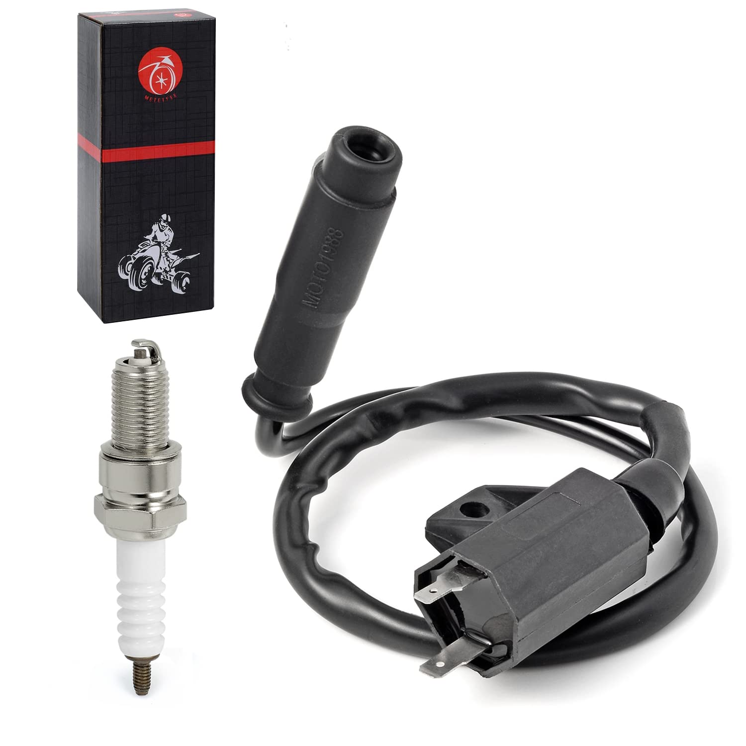 Ignition Coil Pack And Spark Plug + Cap For Kawasaki Brute Force 650 4X4I 4X4 2005-2013 Prairie 650 700 2002-2006 Brute Force 75