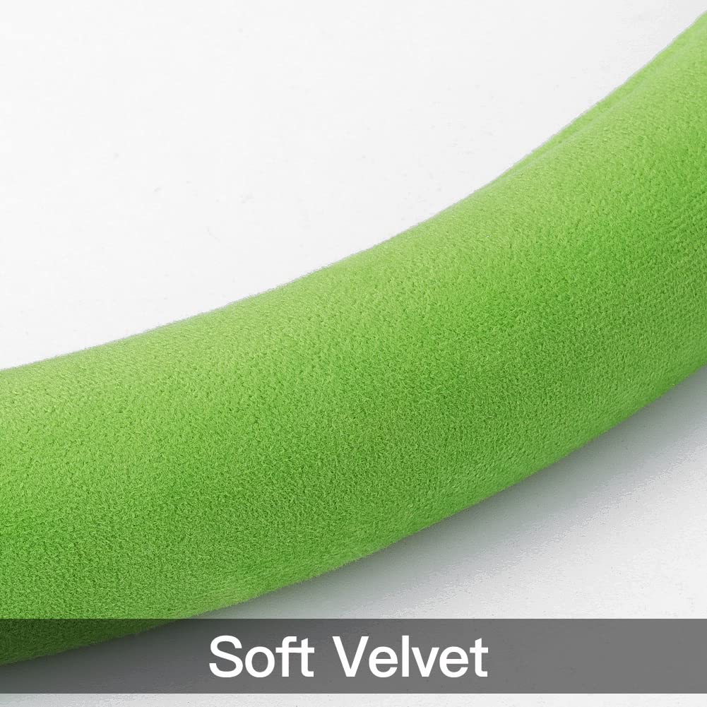 Otostar Soft Velvet Steering Wheel Cover, Universal Luxury Steering Wheel Protector Car Interior Accessories 15 Inch (Green)