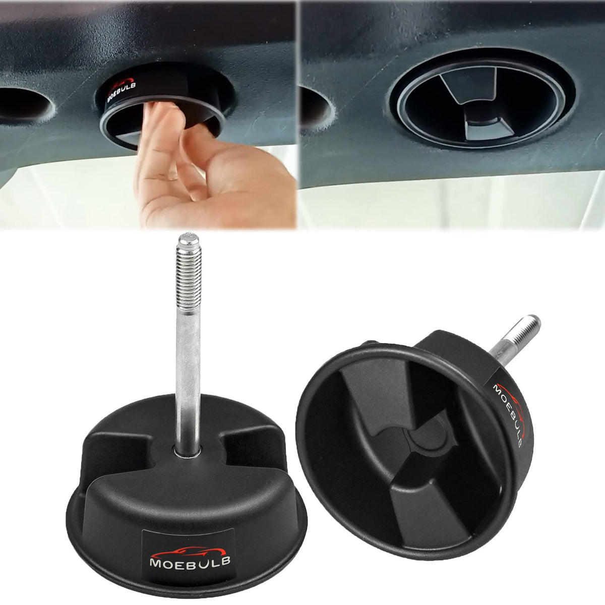 Moebulb Hardtop Top Hard Panel Mounting Screw Knob 2Pcs Compatible With Jeep Wrangler Jk 2Dr And Unlimited 4Dr 2007-2019(Black)