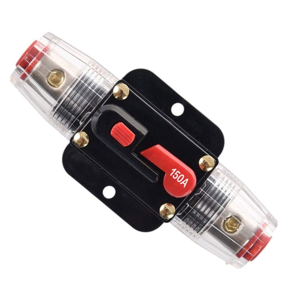 Rkurck 150 Amp Circuit Breaker Manual Reset Inline Fuse Inverter For Car Marine Trolling Motors Boat Atv Audio Solar Inverter Sy