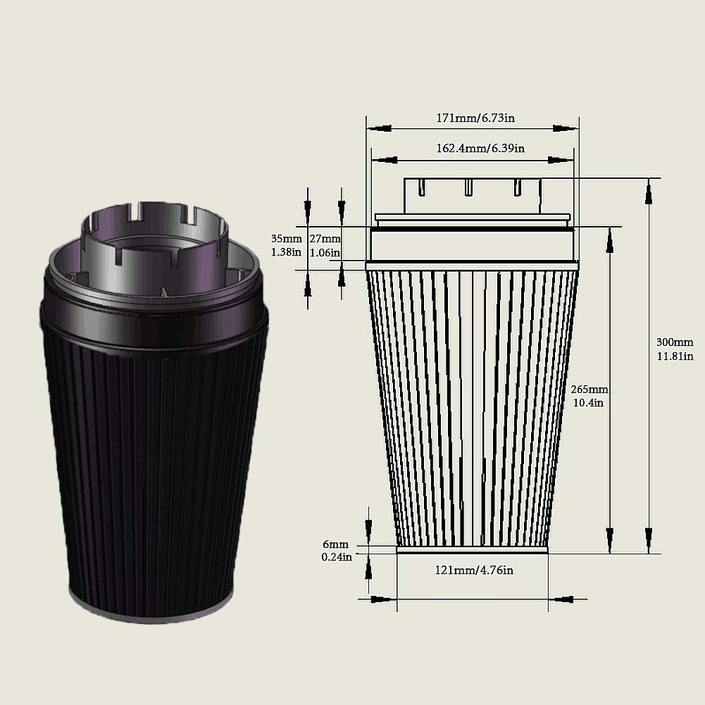 Moosun 4 Inch Cold Air Intake Black Tube + Heat Shield For 1999-2006 Gmc/Chevy V8 4.8L/5.3L/6.0L Silverado 1500/2500/3500 Black