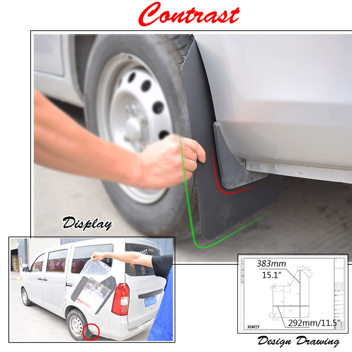 Xukey 4Pcs Set Universal Mud Flaps For Car Pickup Suv Van Truck Mudflaps Splash Guards Mudguards Dirty Traps Fender Flares