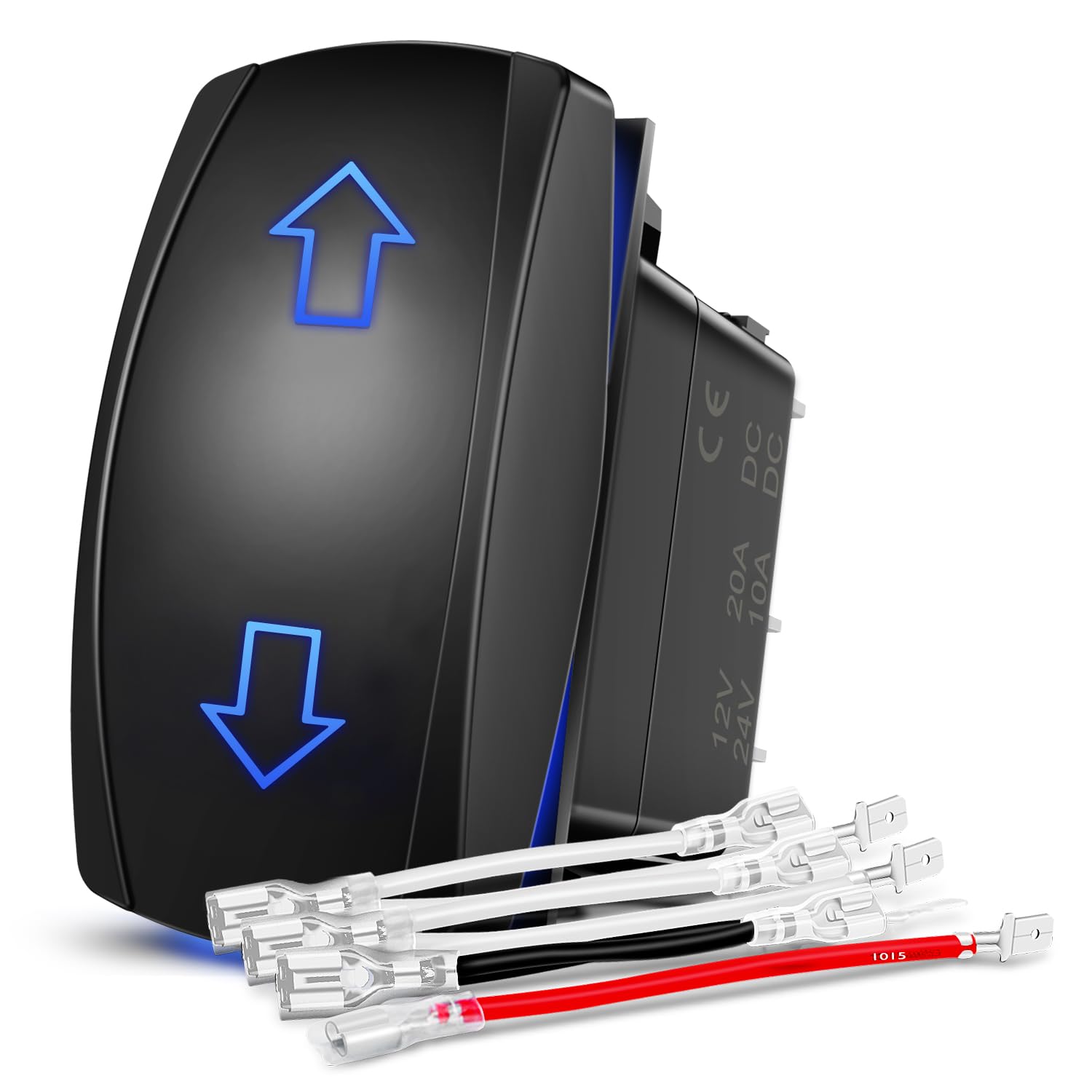 Nilight Arrows Motor Polarity Reverse Momentary Rocker Switch DPDT 20A 12V 24V 7PIN (ON) Off (ON) Switch Toggle Wire Up Down Car