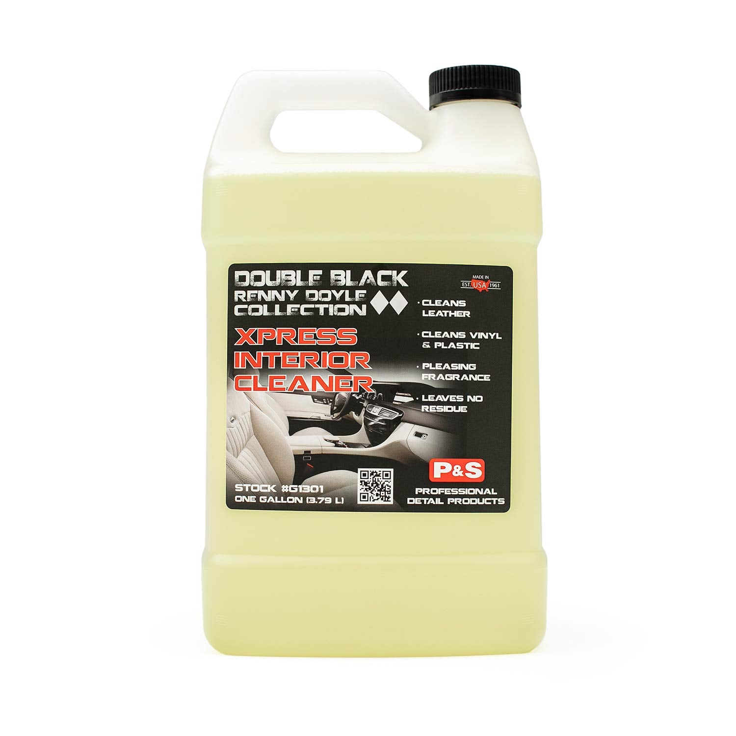 P&S Professional Detail Products - Xpress Interior Cleaner - Perfect For Safely Removing Traffic Marks, Dirt, Grease, And Oil; Works On Leather, Vinyl, And Plastic; Fresh Scent (1 Gallon)