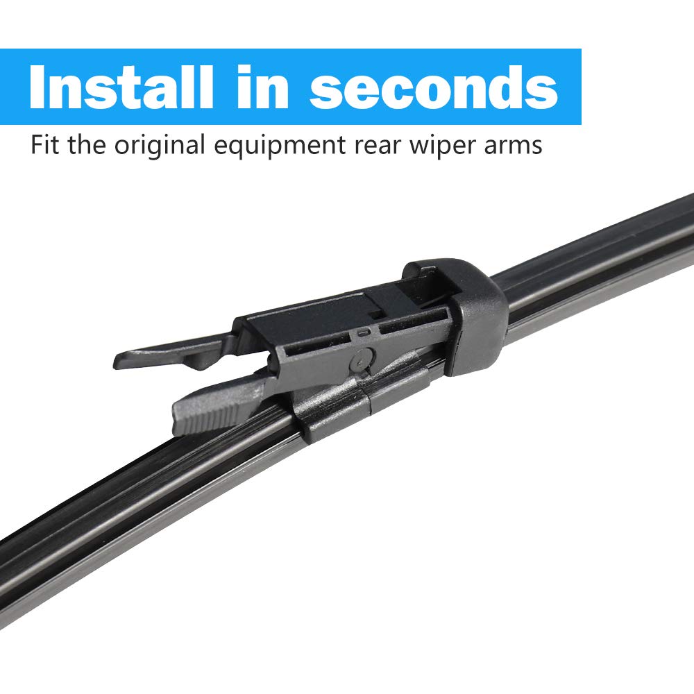Rear Wiper Blade,Aslam Rear Windshield Wiper Blades Type-E 12I For Original Equipment Replacement,Exact Fit(Pack Of 2)