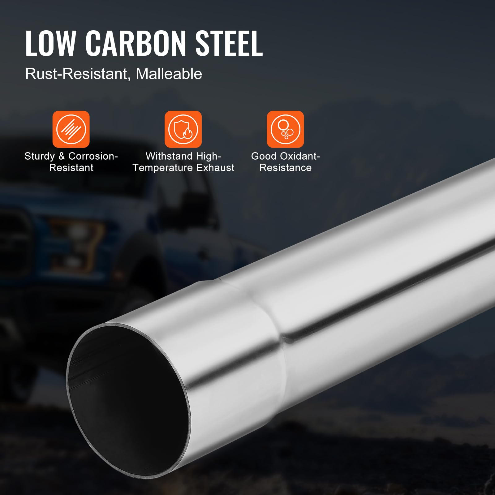 VEVOR 2'' Exhaust Kit, 16pcs, DIY Universal Galvanized Steel Exhaust Kit with Slip-Fit Joint & Large Exhaust Tube, Rust-Proof Ex