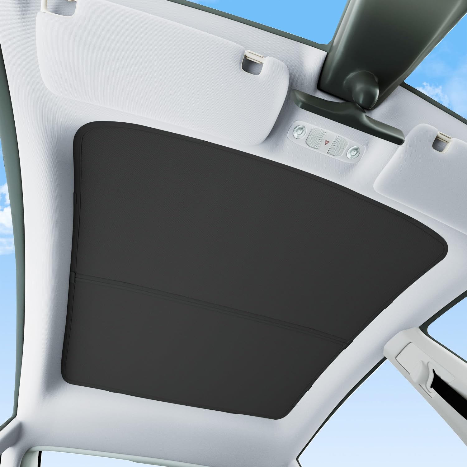 Zanch 2025 Upgrade Original Sunshade Roof For Tesla Model Y [No Gaps, No-Sag] Heat Insulation Foldable Roof Glass Sun Shade - Te