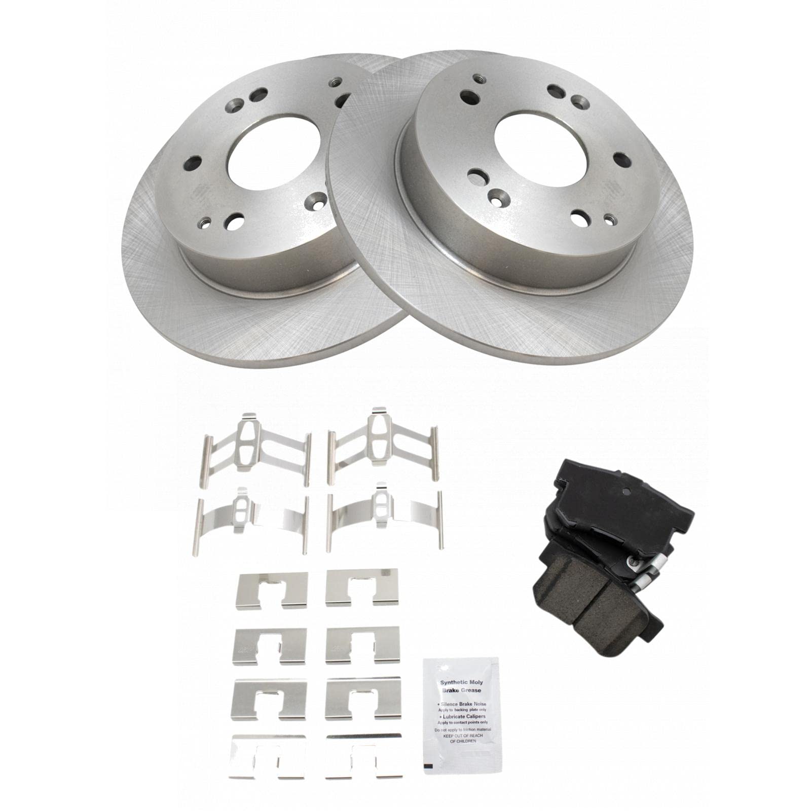 TRQ Rear Brake Pad & Rotor Kit Brake Pads Brake Rotor Ceramic Compatible with 1997-2001 Acura Integra 2002-2006 RSX 1998-2002 Ho