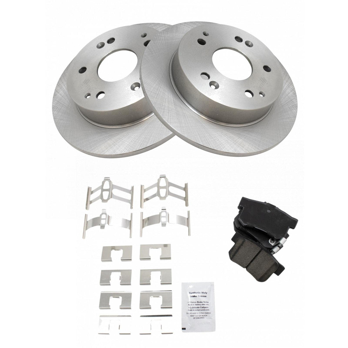 TRQ Rear Brake Pad & Rotor Kit Brake Pads Brake Rotor Ceramic Compatible with 1997-2001 Acura Integra 2002-2006 RSX 1998-2002 Ho