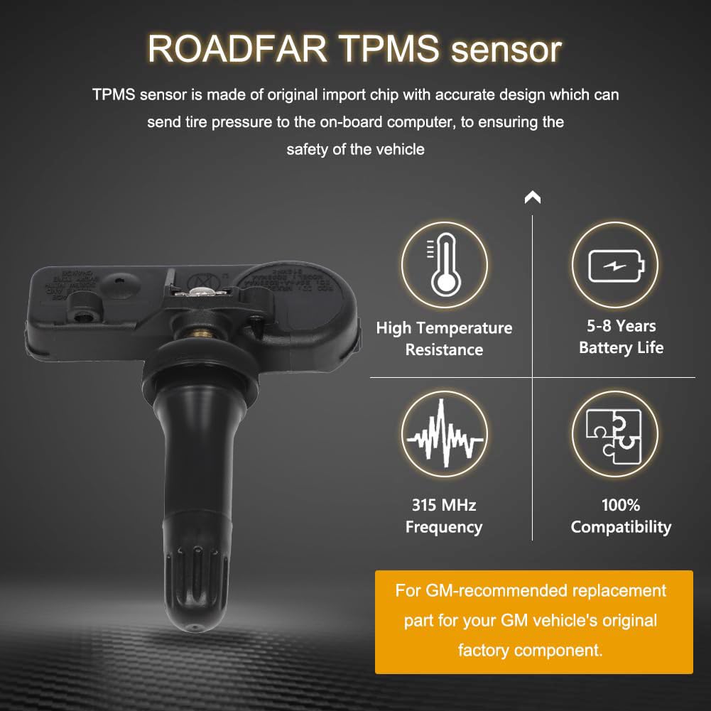 ROADFAR Programmed Tire Pressure Monitoring System Sensor TPMS 315MHz for Infiniti 4pcs