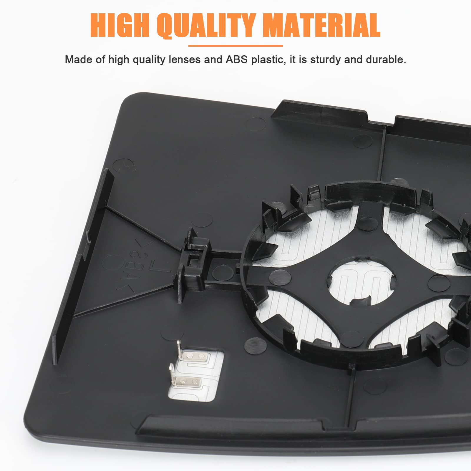 Lhcdqskcw Compatible With 2015-Up Ford Transit T150 T250 T350 Driver Left Side Heated Mirror Glass, Upper Glass With Backing Pla