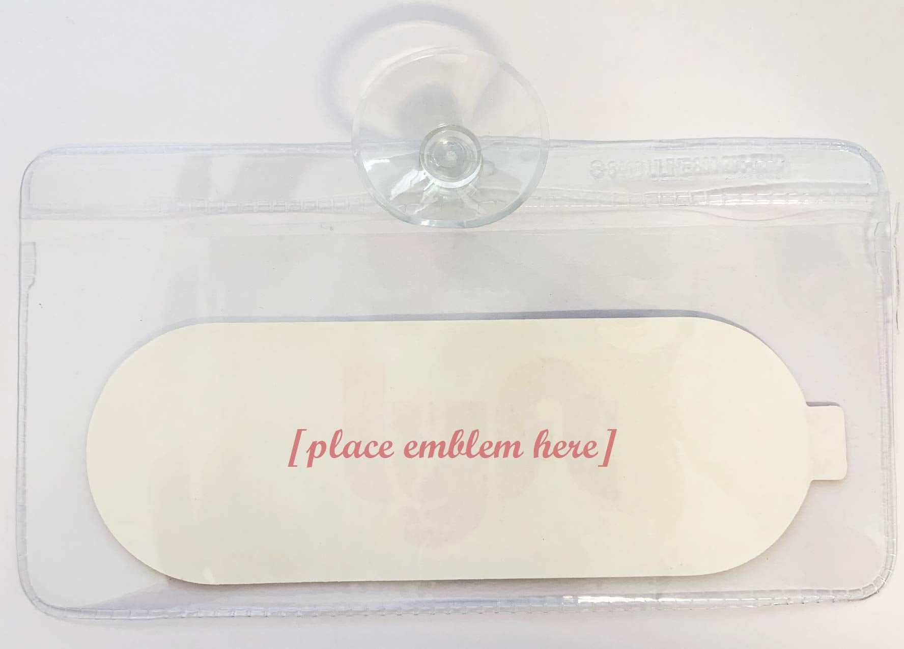 AS PRO Rideshare Emblem/Parking Permit Holder with Pocket and Strong Suction Cup (8 x 4)