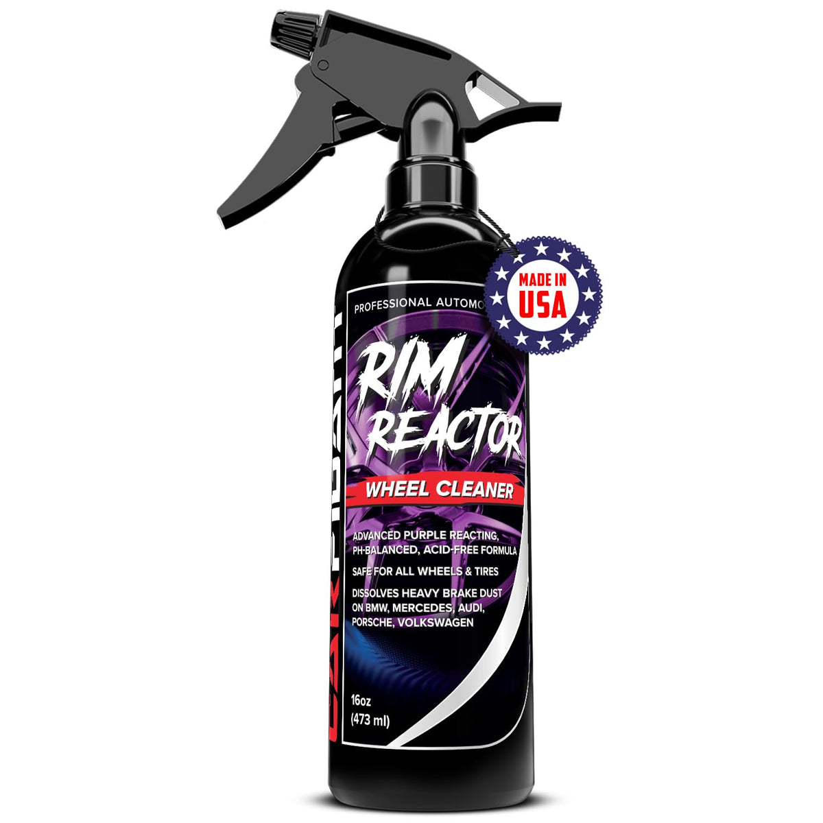Rim Reactor Wheel Cleaner - Premium Formula Quickly Removes Brake Dust, Grime & Dirt - Tire Cleaner Spray Safe for Alloy, Alumin