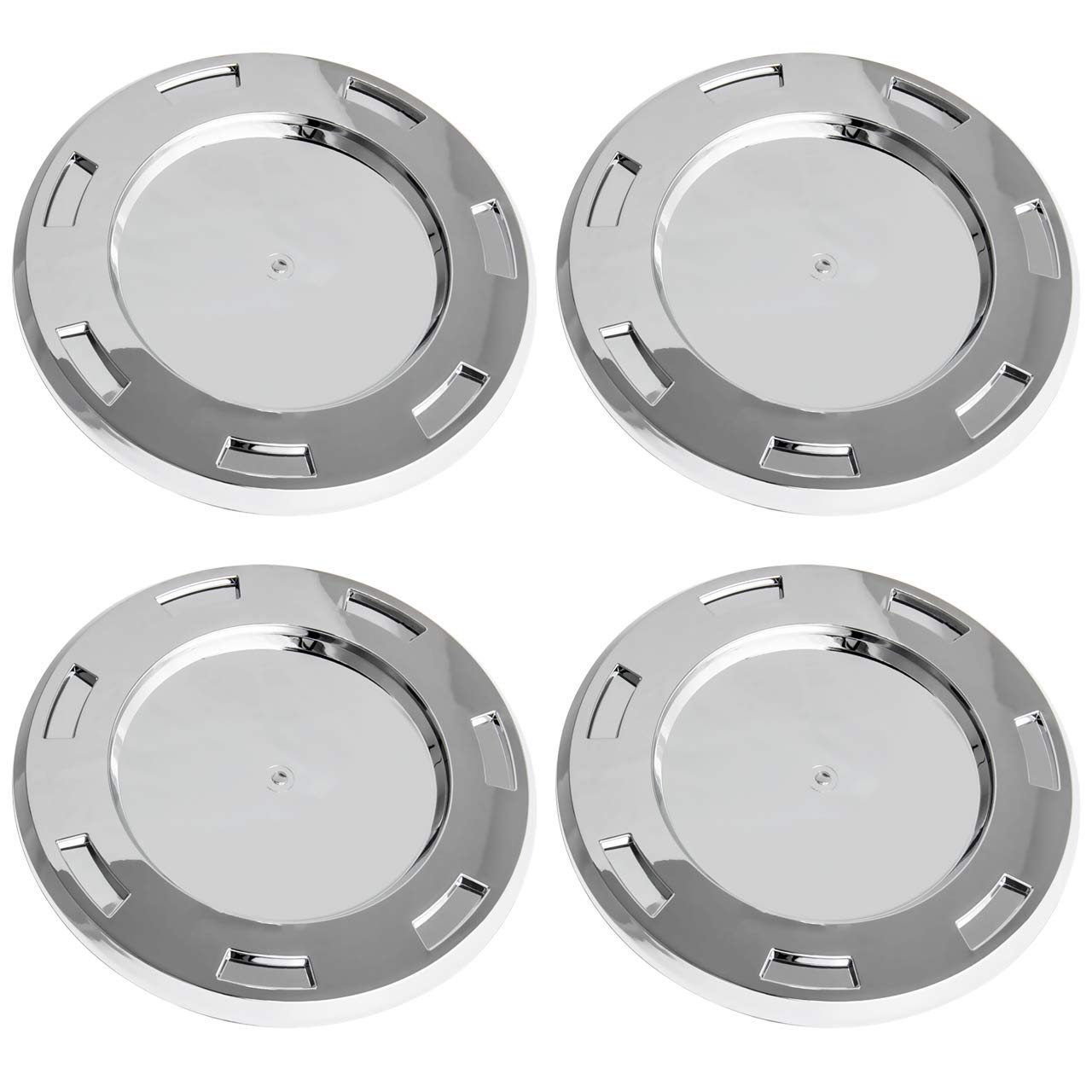 B4B Bang 4 Buck 4 Packs 22'' 7 Spoke Wheel Center Hub Cap Chrome With Ring Replacement 9596649 Compatible With Cadillac Escalade