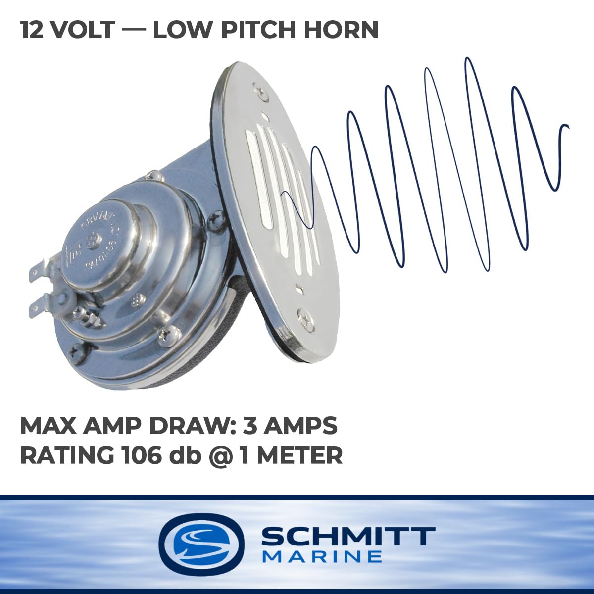 Ongaro Mini Single Drop-In Horn W/Ss Grill - 12V Low Pitch