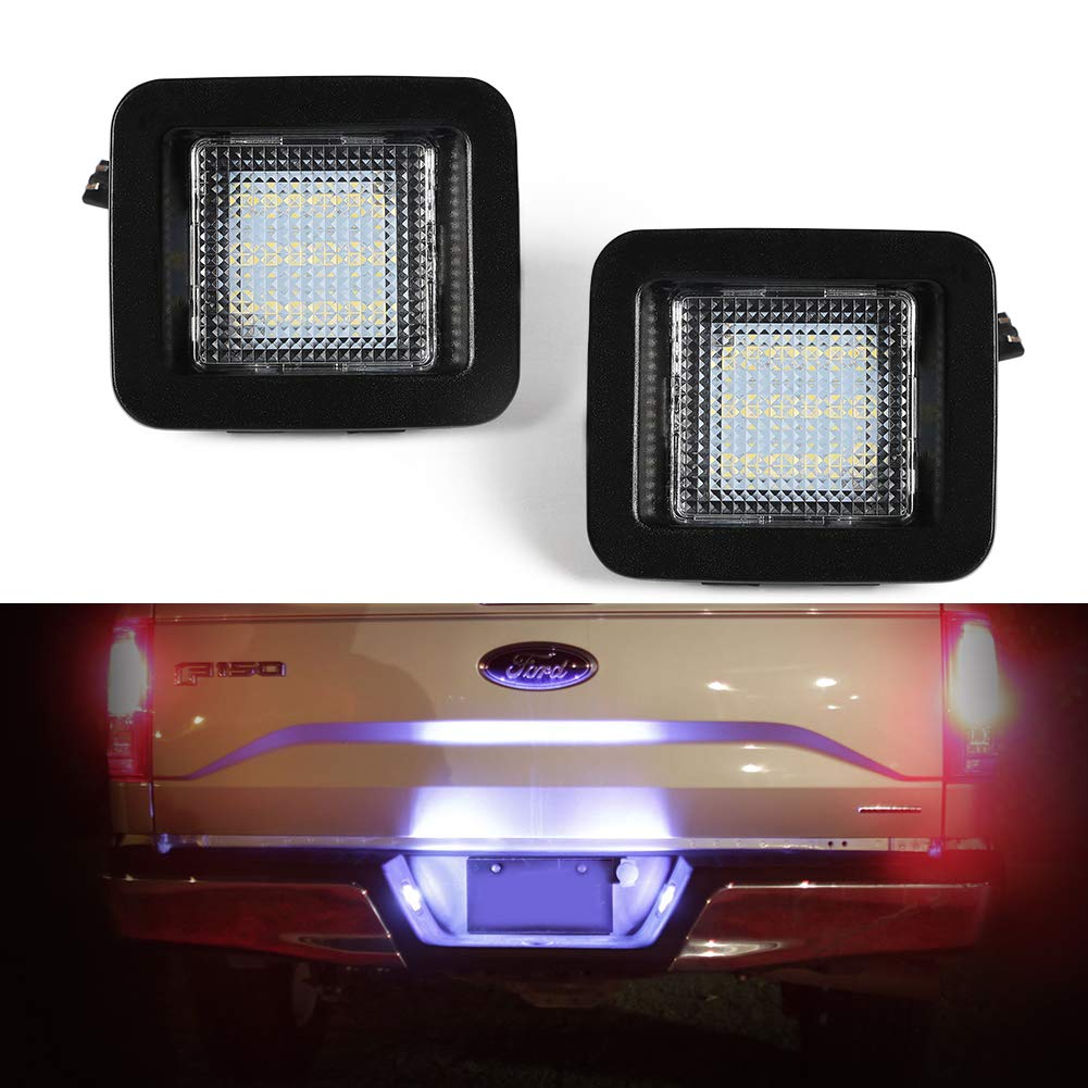 Gempro Led License Plate Lights For 2015-2020 F150 2017-2020 Raptor Rear Tag Lamp Assembly 2Pcs, 6000K White