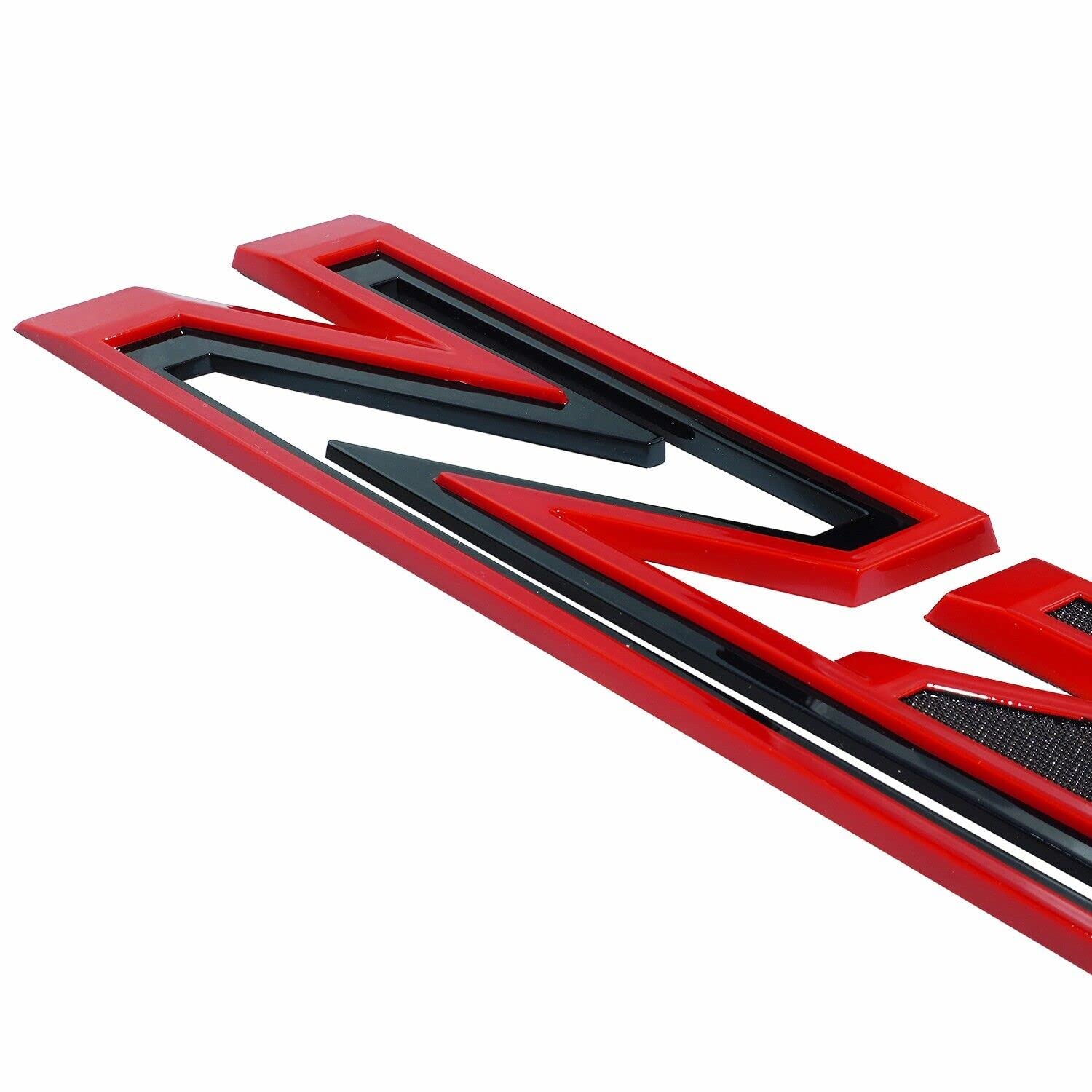 2X Large Size Z71 RH LH Side Fender Emblem Nameplate Badge Decal Replacement for 2019-2021 Chevy Silverado (Black Red)