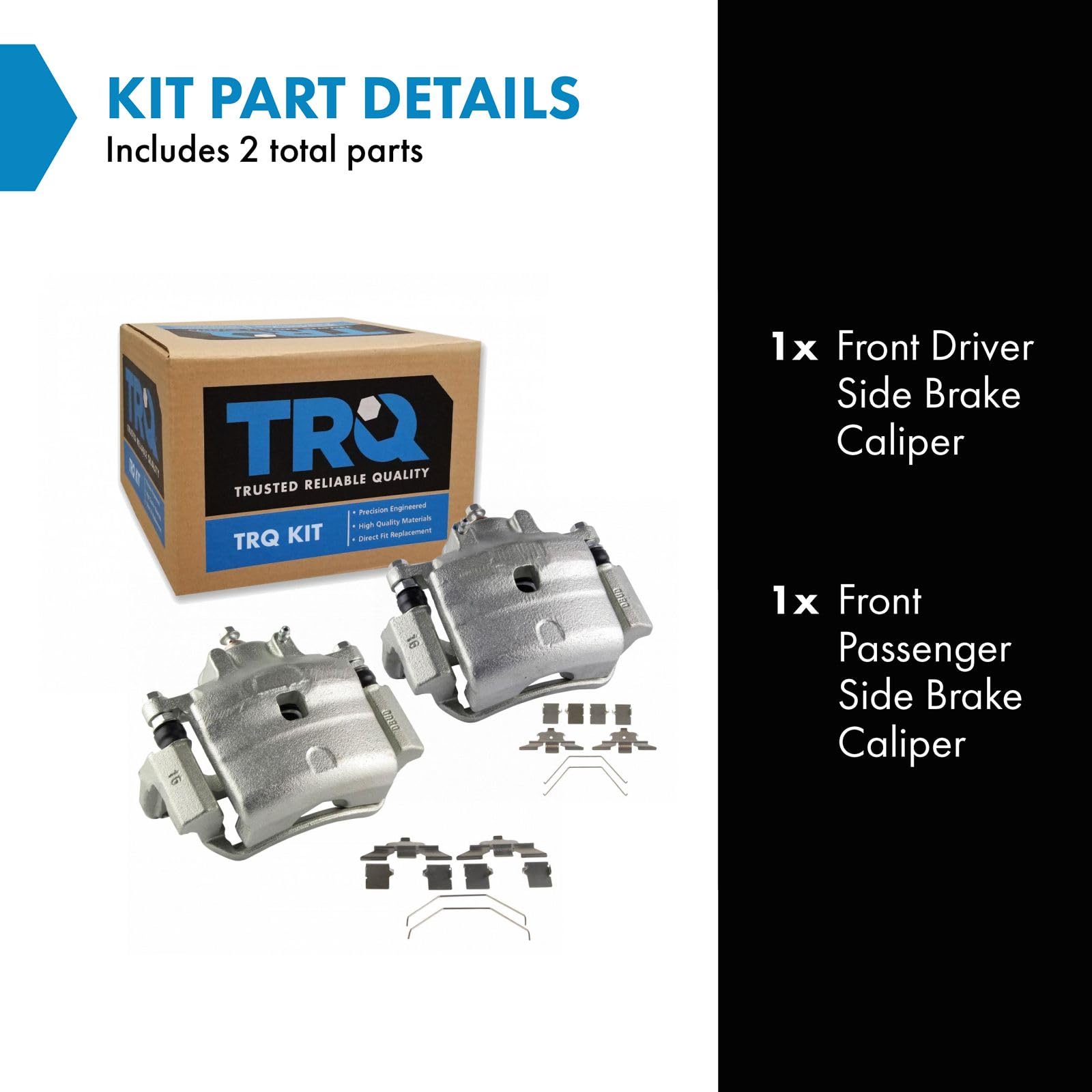 Trq Front Brake Caliper Set Compatible With 2006-2012 Ford Fusion 2007-2012 Lincoln Mkz 2006 Zephyr 2006-2013 Mazda 6 2006-2011