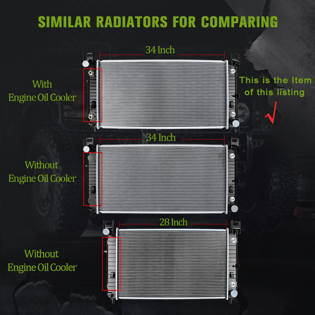 Autosaver88 34'' Radiator Compatible With Chevy Silverado Suburban Avalanche Gmc Yukon Sierra Tahoe Escalade Hummer H2 Atrd1001