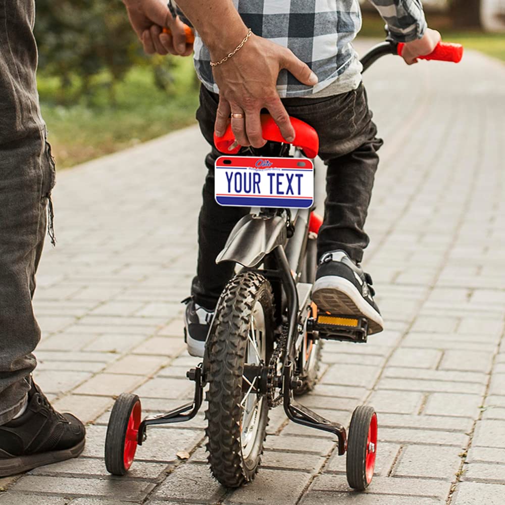 Inkmyplate Personalized Ohio Aviation Small License Plate | Bike 6X3 Inch | Select From All 50 States | 3 Sizes | Custom License Plates For Kids Bicycles | Power Wheels | Usa Thick .040 Aluminum