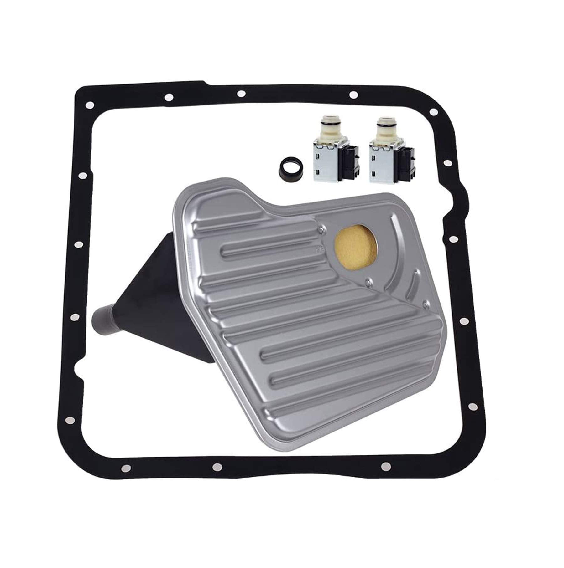 Hercoo 4L60E Shift Transmission Solenoid Valve A&B With Filter Gasket Kit Compatible With 1998-Up Gm Chevrolet Buick Pontiac Trucks