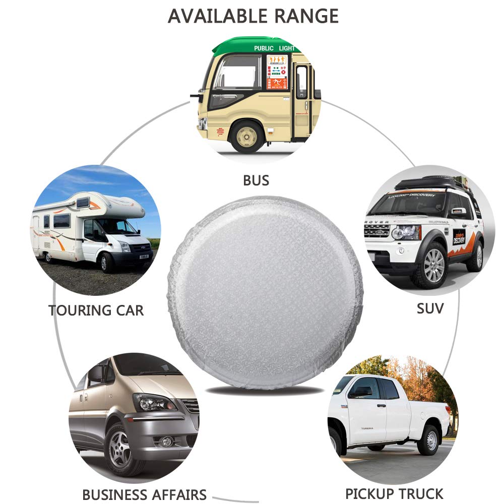 Tire Covers For Rv Wheel (4 Pack Silver),Moonet Oxford Waterproof Uv Sun Protectors For Motorhome Boat Trailer Camper Van Suv,D7