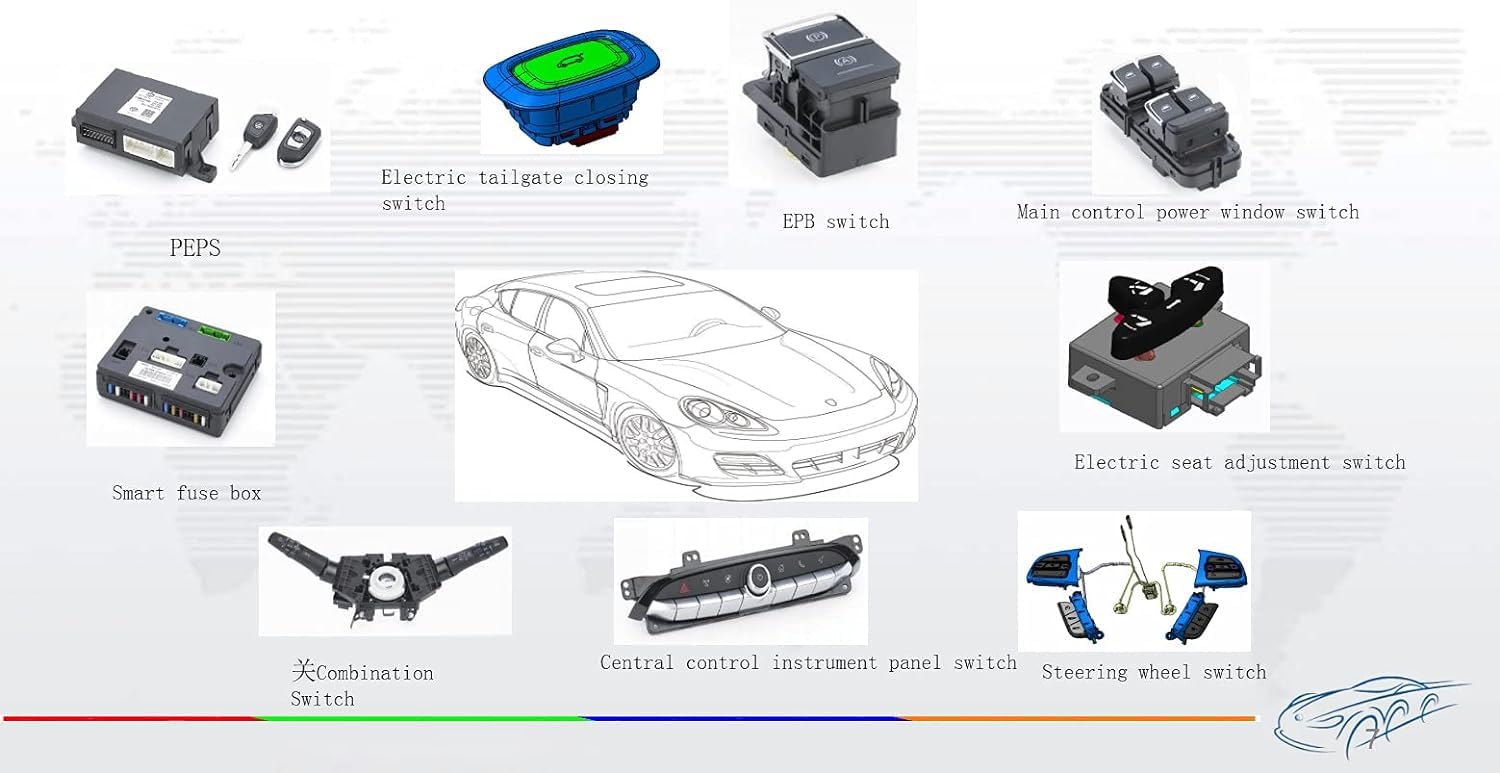 Front Left Driver Side Master Power Door Window Switch For 11-19 Journey (W/Folding Mirrors Wo Onetouch Open/Close In 17 18 19)(