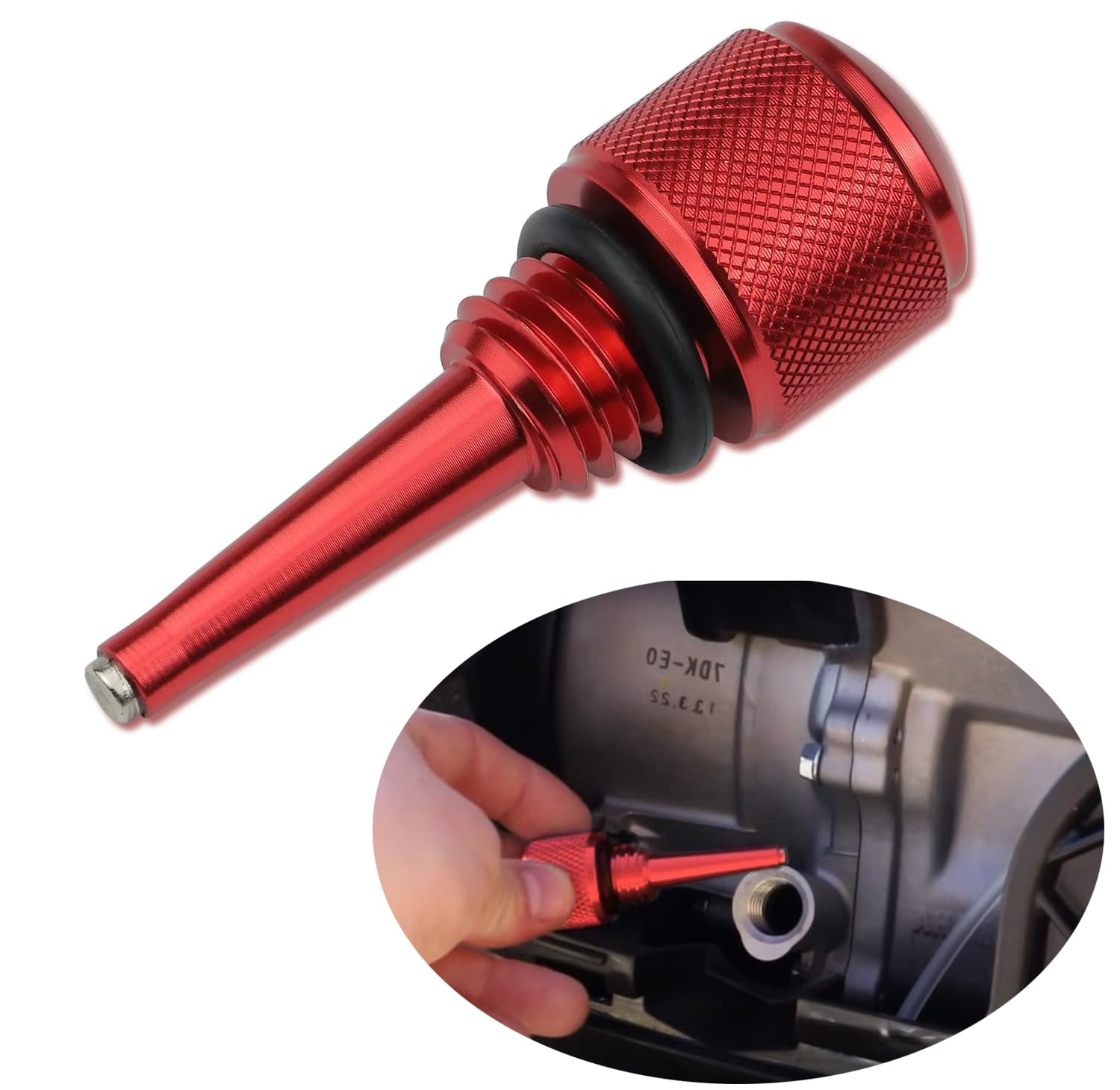 Jmchstore Aluminum Alloy Magnetic Oil Dipstick For Predator 212 Coleman 196Cc Mini Bike Ghost 224Cc Engine, Kt196 Go Kart, Bt200