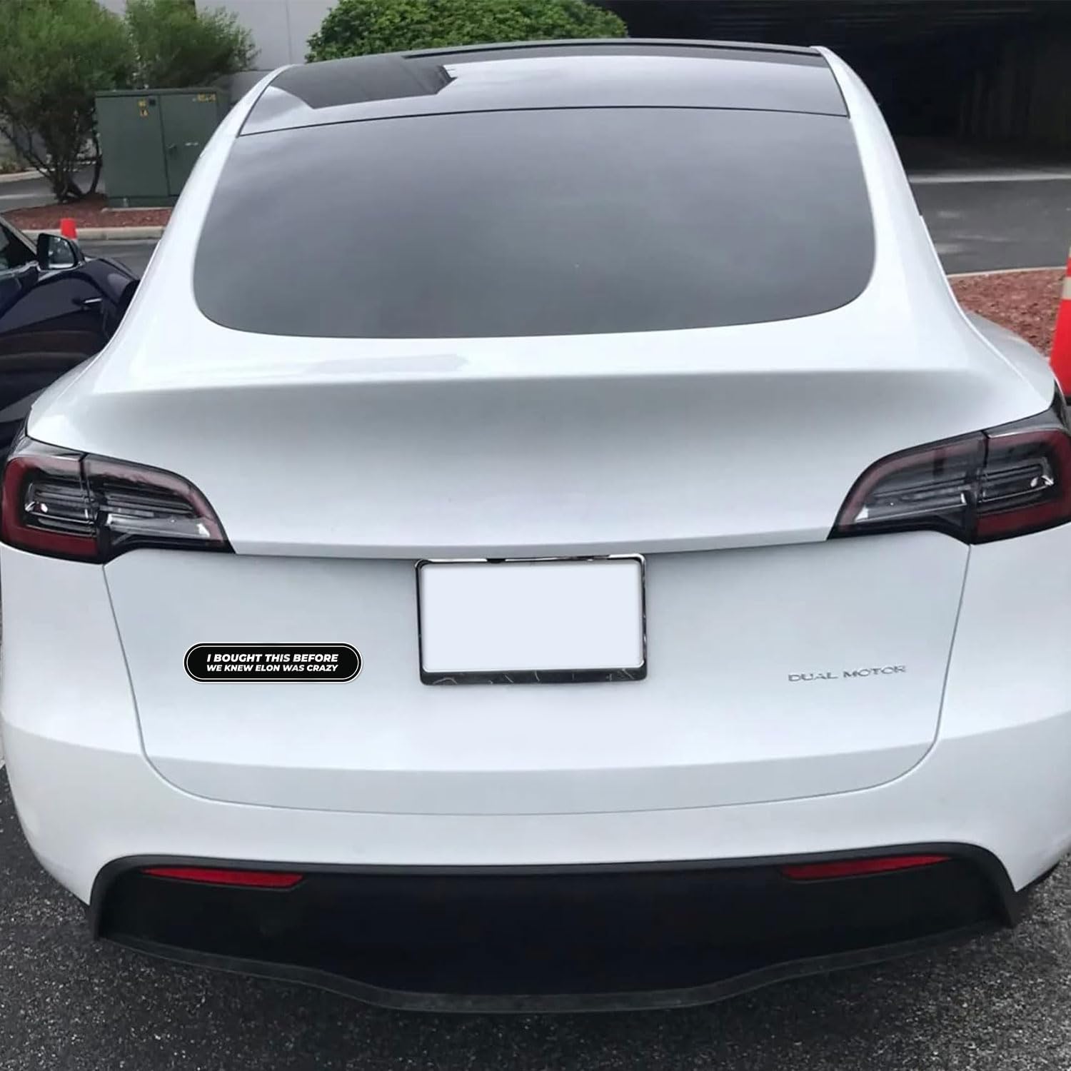 I Bought This Before We Knew Elon Was Crazy Sticker - Waterproof Vinyl Decal For Car Bumper, Laptop, Water Bottle, Bookcase, Wal