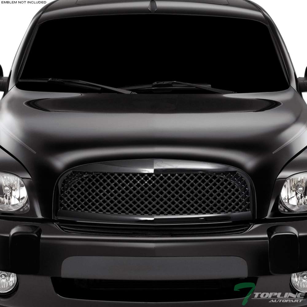 Topline Autopart Glossy Black Mesh Front Bumper Grill Guard ABS for 06-11 Chevy HHR