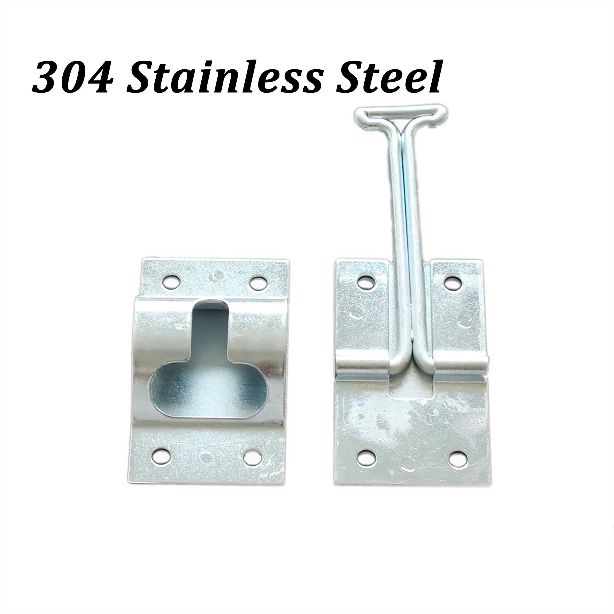 X-Haibei 4 Inch Trailer Door Latch Camper T-Style Entry Door Holder Catch Stainless Steel for RV Cargo Enclosed Trailer 1 Set