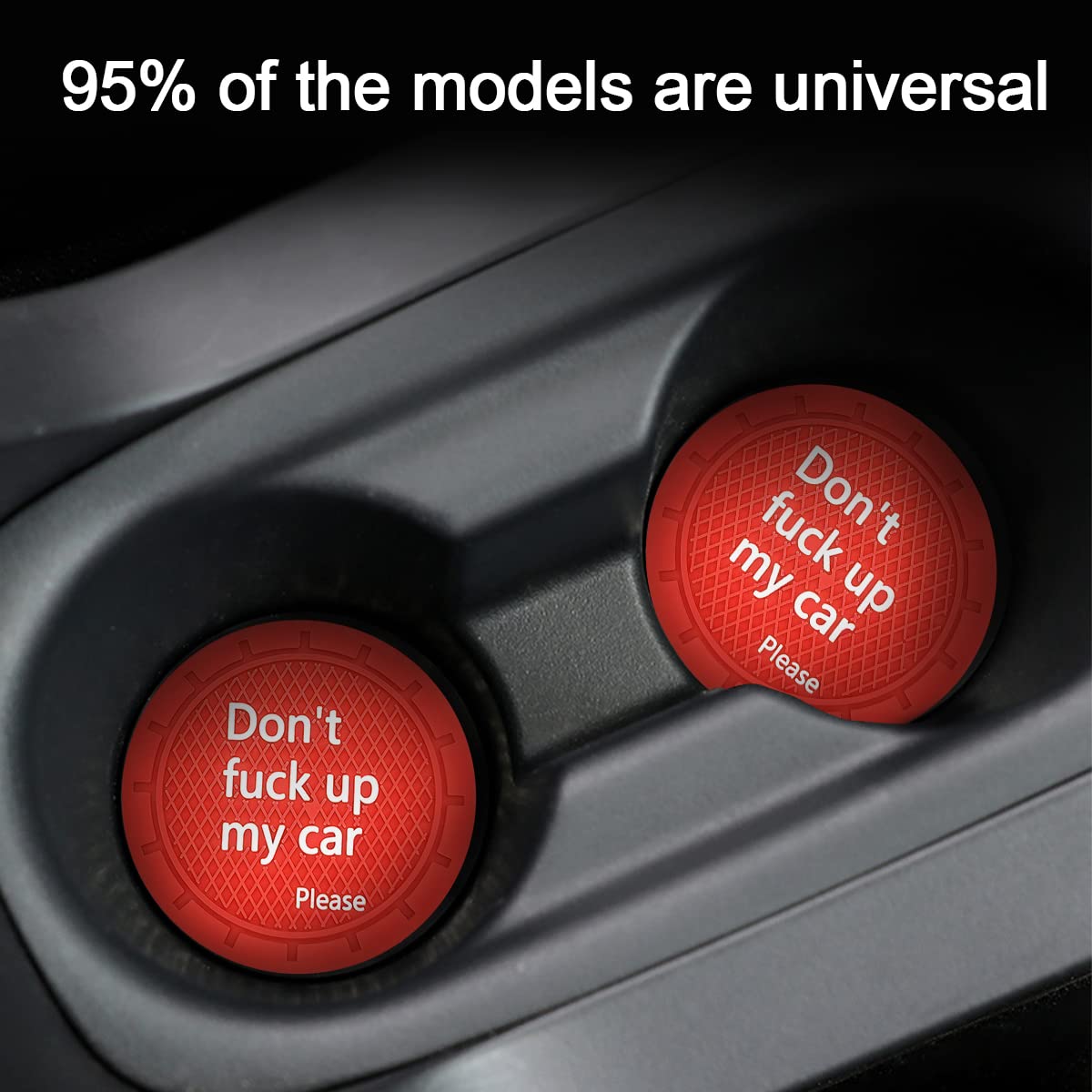 2 Pack Car Cup Holder Coasters, 2.75 Inch Non-Slip Pvc Insert Cup Coaster, Anti-Scratch Auto Cup Mats For Women Men, Vehicle Int