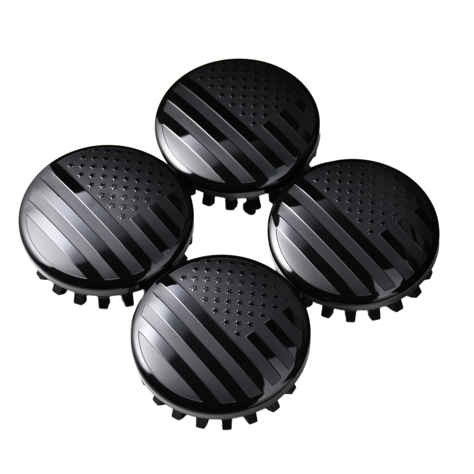 (Set of 4) for Chevrolet 3 1/4 inches=83mm Blackout American USA Flag Wheel Center Caps Covers HubCap fit Most 18''&20''&22'' Ri