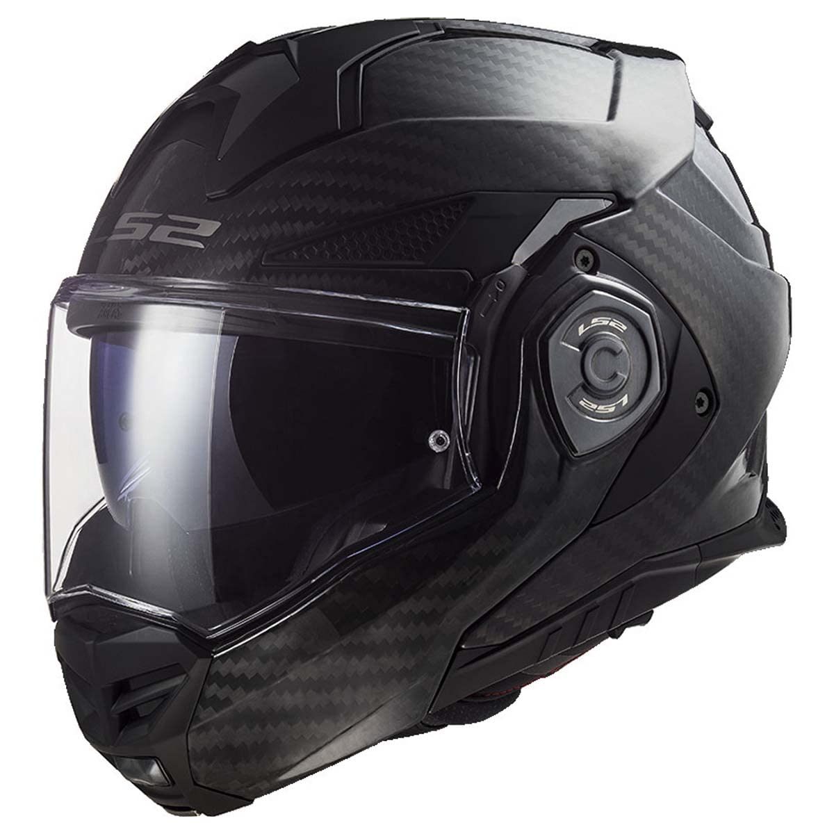LS2 Helmets Advant X Carbon Fiber Modular Helmet with Integrated Cardo 4X Bluetooth (Matte Black - X-Small)