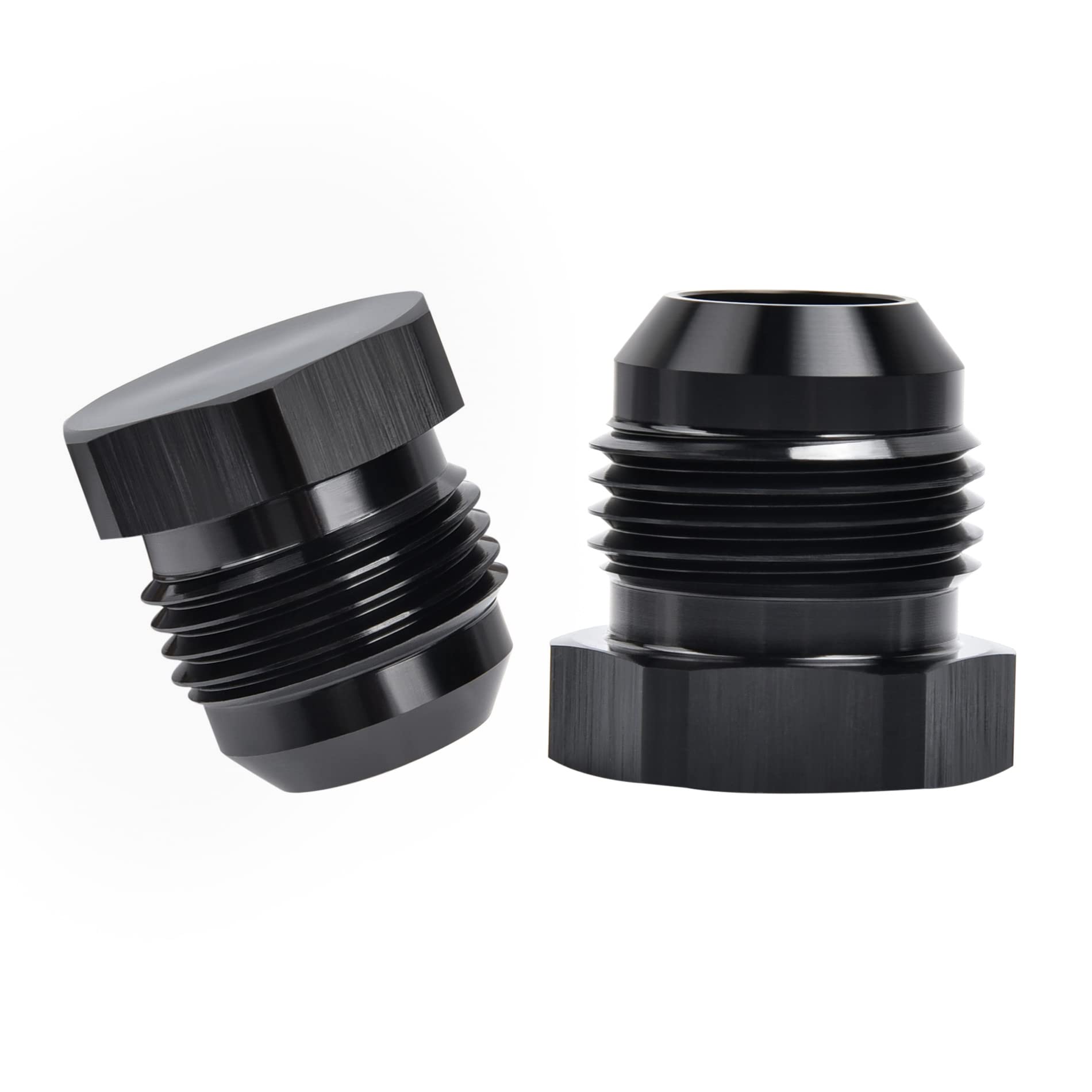 EVIL ENERGY 10AN Male Flare Blanking Plug Fitting Adapter Hex Aluminum Black,Pack of 2