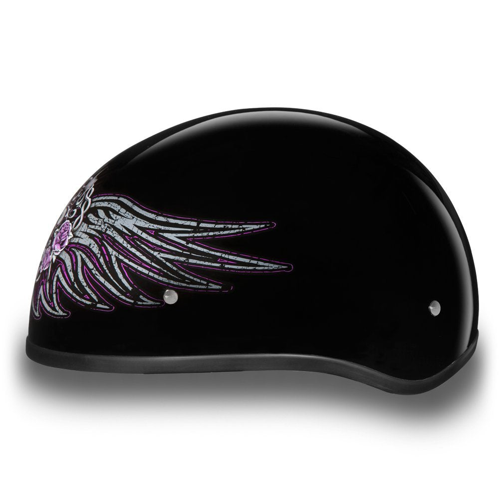 Daytona Helmets Motorcycle Half Helmet Skull Cap- Barbed Wire Heart 100% Dot Approved